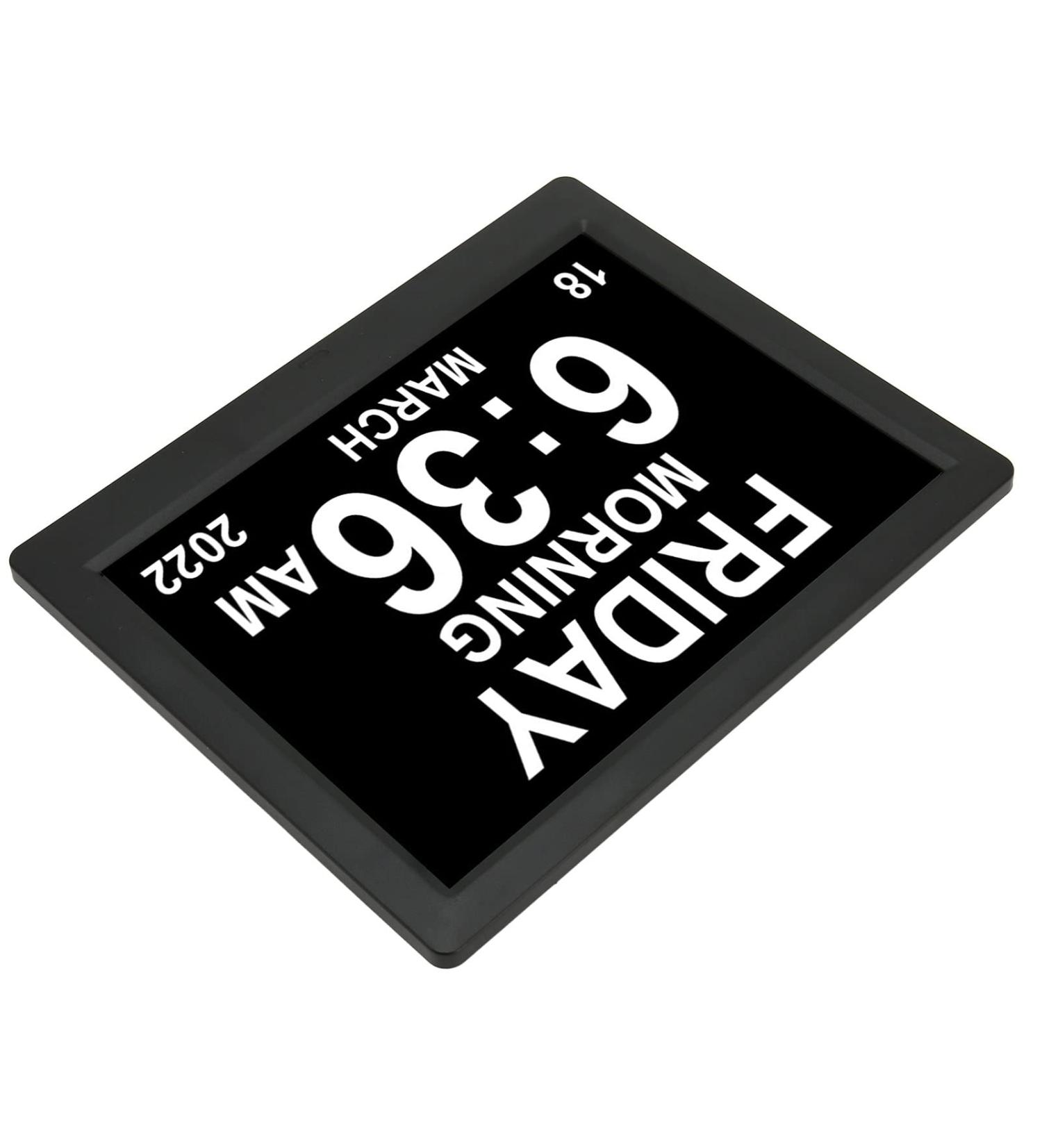 Digital Day Clock 8 Languages Large Display 110 240V Elderly Digital Clock 8.7 Inch Auto Dimming for Visually Impaired Elderly (US Plug) - Buy Online on SooperMarket.com