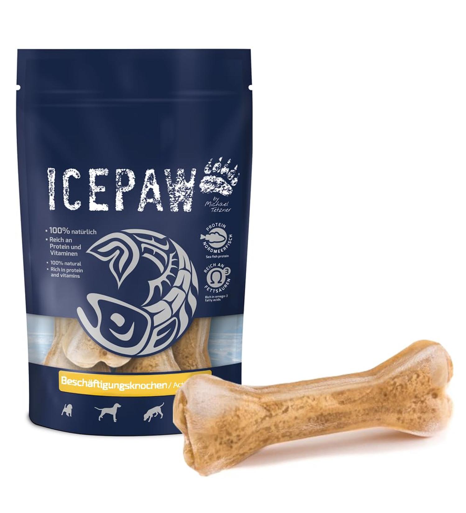 ICEPAW activity bone I extra long nibbling fun I with Kamala tree I worm protection I dental care