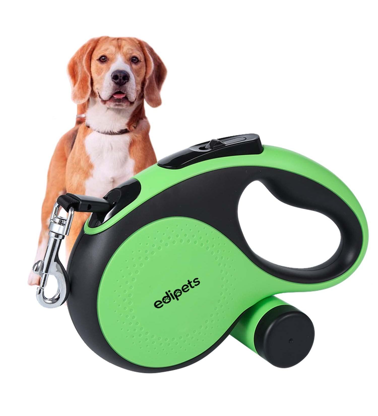 Edipets Green 5m Extendable & Retractable Dog Leash - Flexible Training Leash for Small Medium & Large Dogs - Buy Online on SooperMarket.com