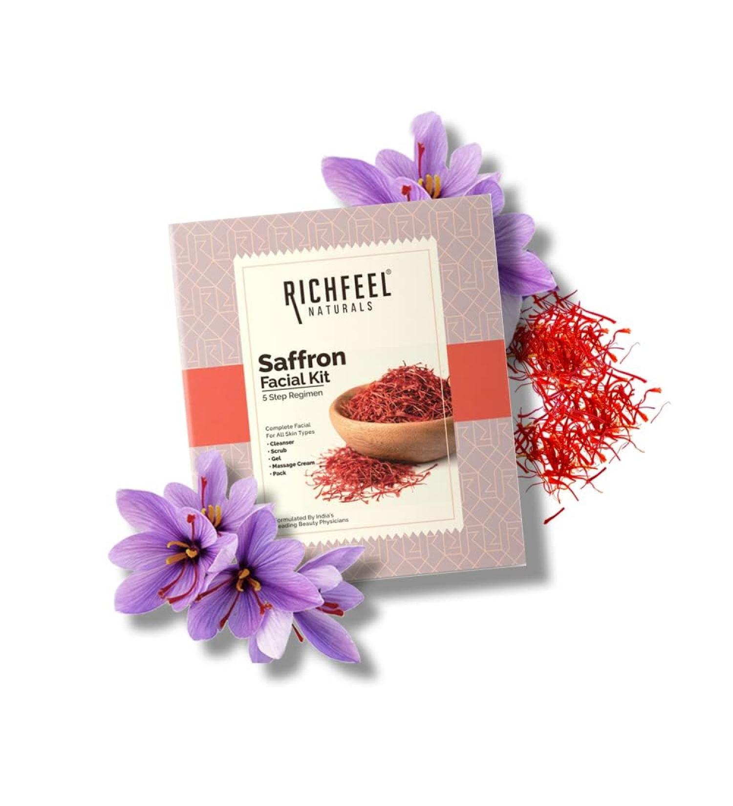 Richfeel Saffron Facial Kit for Radiant & Glowing Skin - Suitable for All Skin Types | 30 g - Buy Online on SooperMarket.com