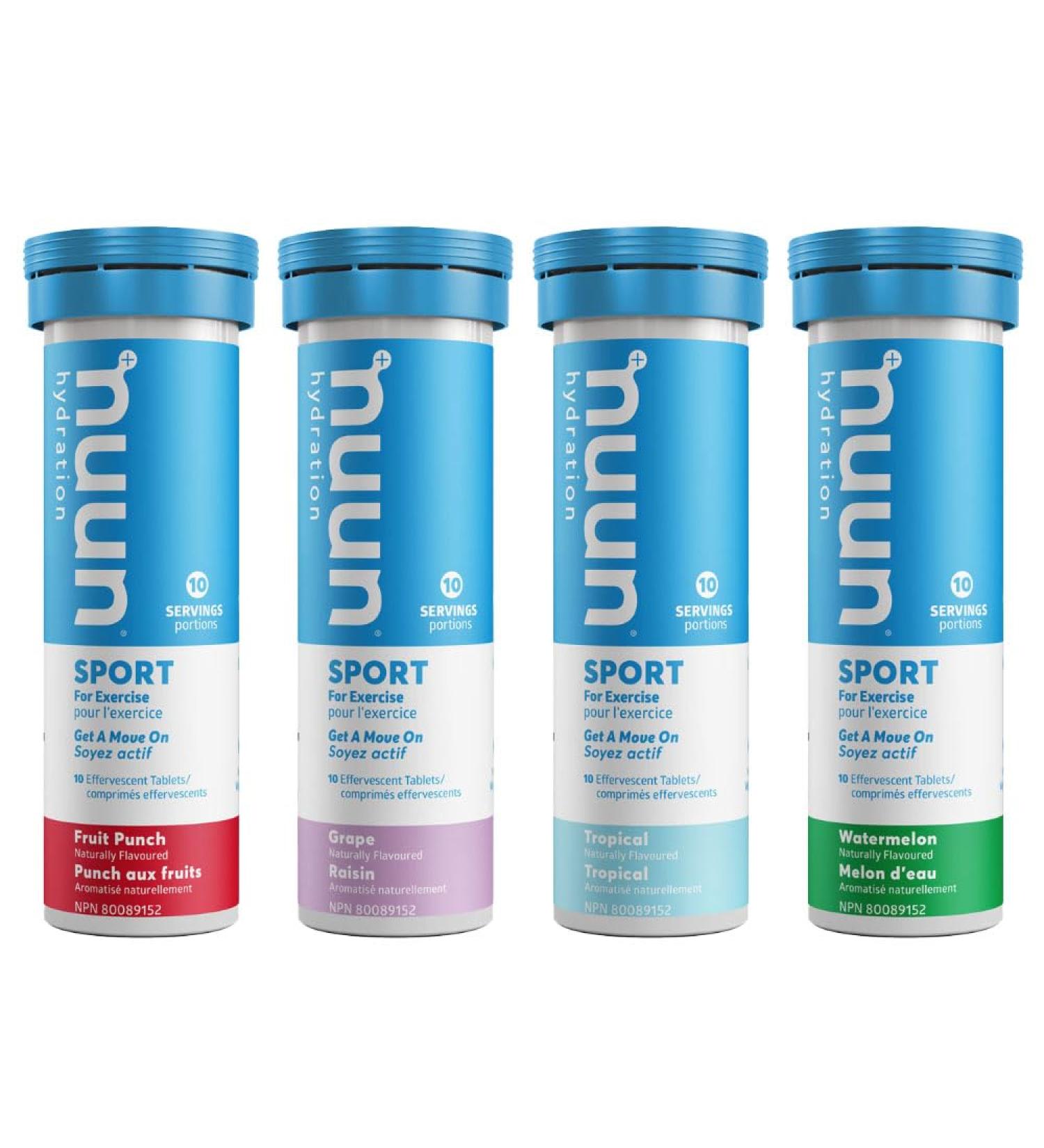 Nuun Sport: Electrolyte Drink Tablets Box of 4 Tubes (40 servings) Summer Mixed Pack Electrolyte Hydration Supplement - Buy Online on SooperMarket.com