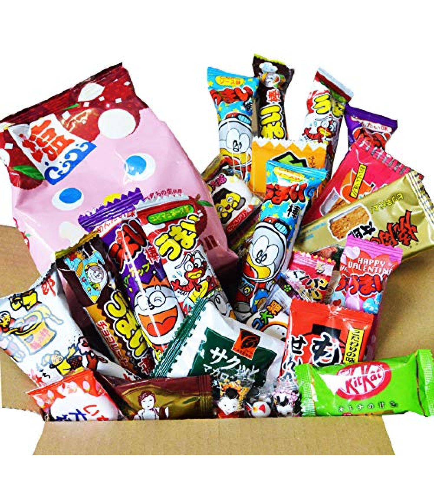 Caramel Corn Japanese Dagashi Snack & Kit Kat Chocolate Box 30 pcs Set Gift Present with AKIBA KING sticker - Buy Online on SooperMarket.com
