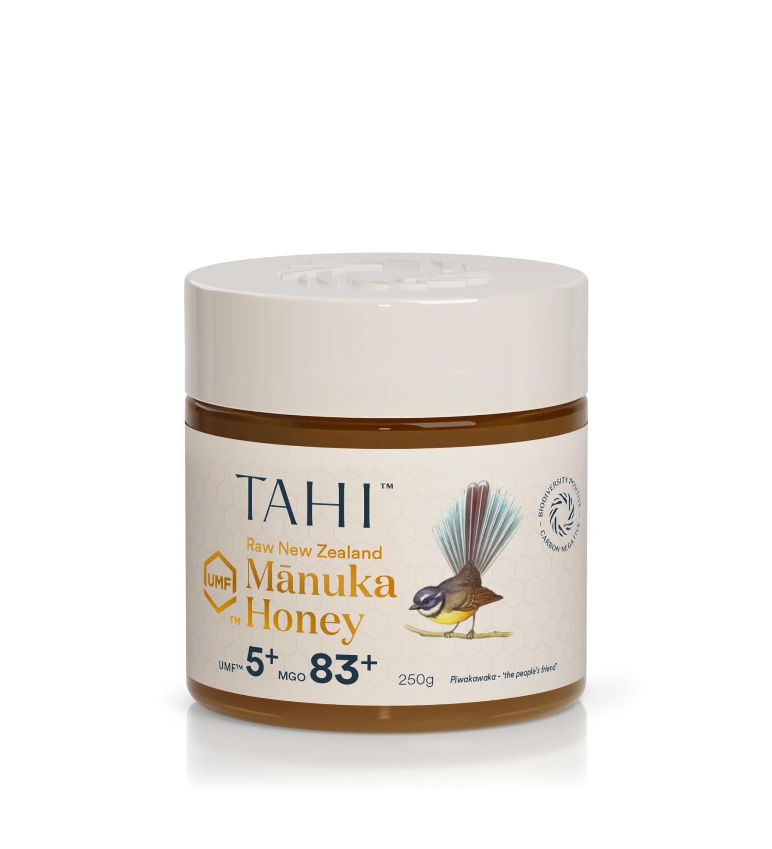 Tahi Raw Manuka Honey New Zealand UMF 5+ Certified (MGO 83+) - 100% Sustainable Monofloral and Natural Honey - Non-GMO Glyphosate-Free and Gluten-Free - New Zealand Manuka Pure Honey - 250gr. 250 g (Pack of 1) - Buy Online on SooperMarket.com