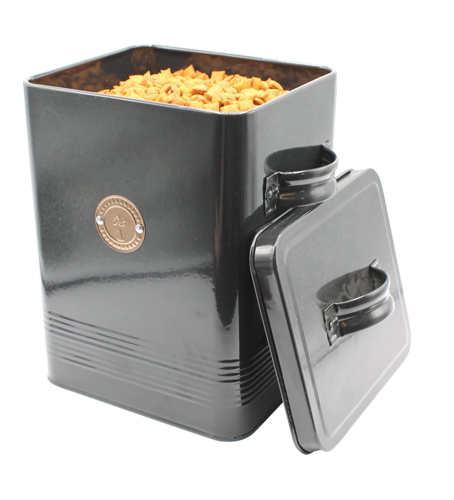 Gardening Naturally Cat Food Biscuit Tin - Food Storage Tin for Cat Food Black - Buy Online on SooperMarket.com