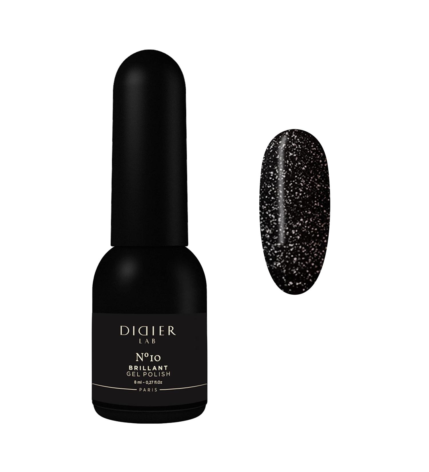 Didier Lab - Premium UV Gel Nail Polish - Brillant No. 10 - Gel Nail Varnish - Nail Art - Long-Lasting High Gloss Wear - Black Gel Nail Polish - Gel Nails - Glitter Gel Nail Polish - Rich Pigment - Buy Online on SooperMarket.com
