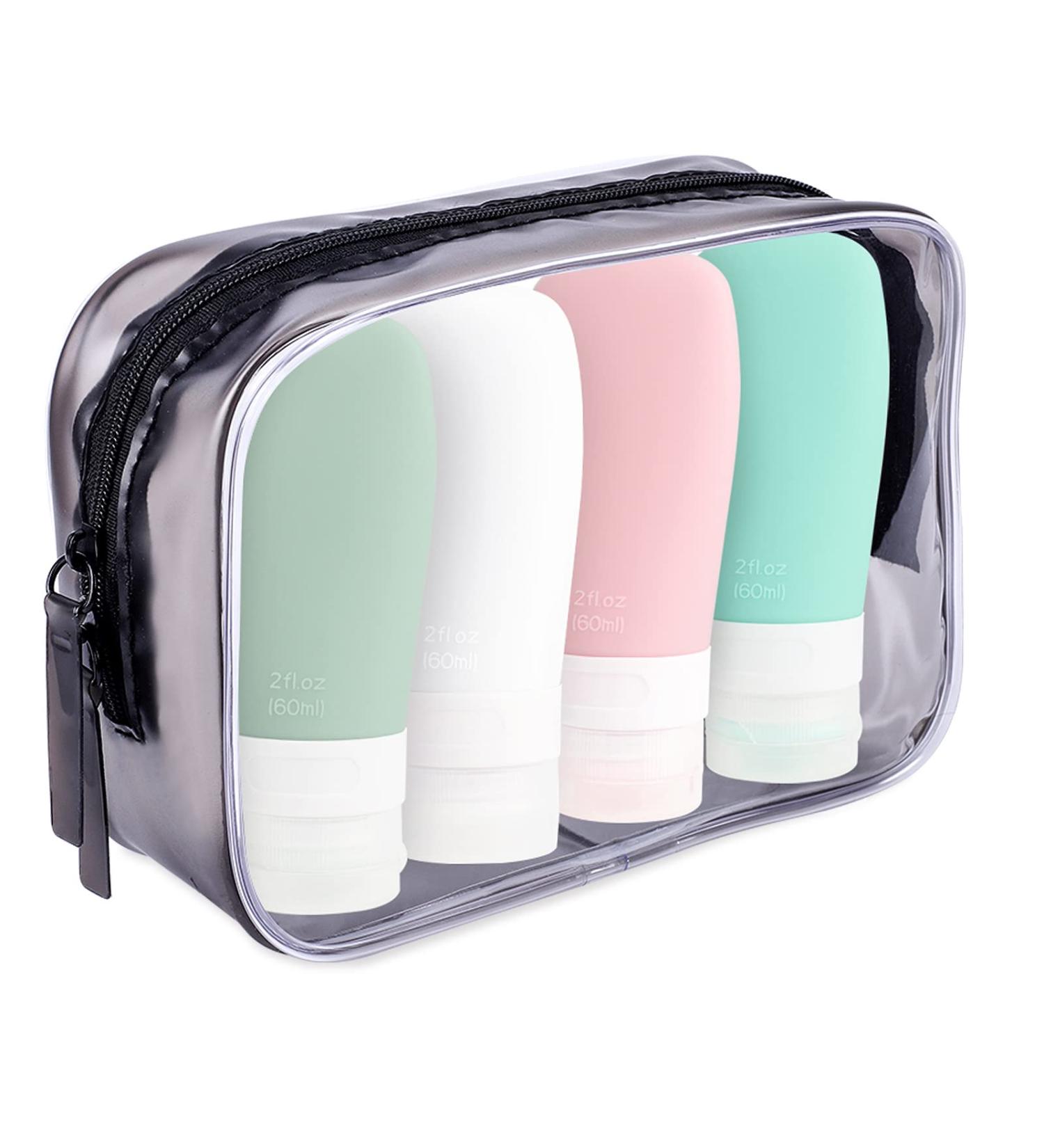 INSFIT Portable Travel Bottles 2 oz - TSA Approved Toiletries Containers - Leak Proof Squeezable Silicone Tubes - 4 Pack - Buy Online on SooperMarket.com