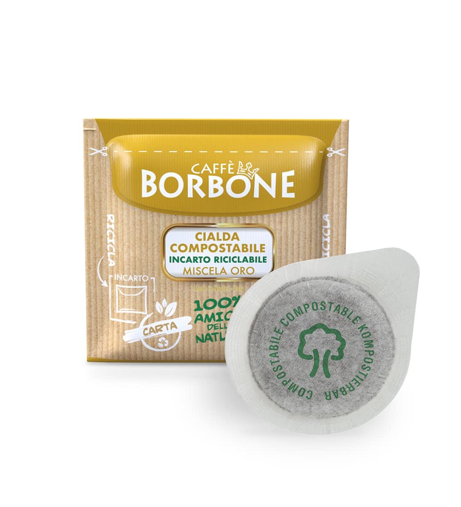 Caff Borbone Gold Mix Coffee Pods - 100 Compostable ESE Compatible Pads | Eco-Friendly & Recyclable Packaging - Buy Online on SooperMarket.com