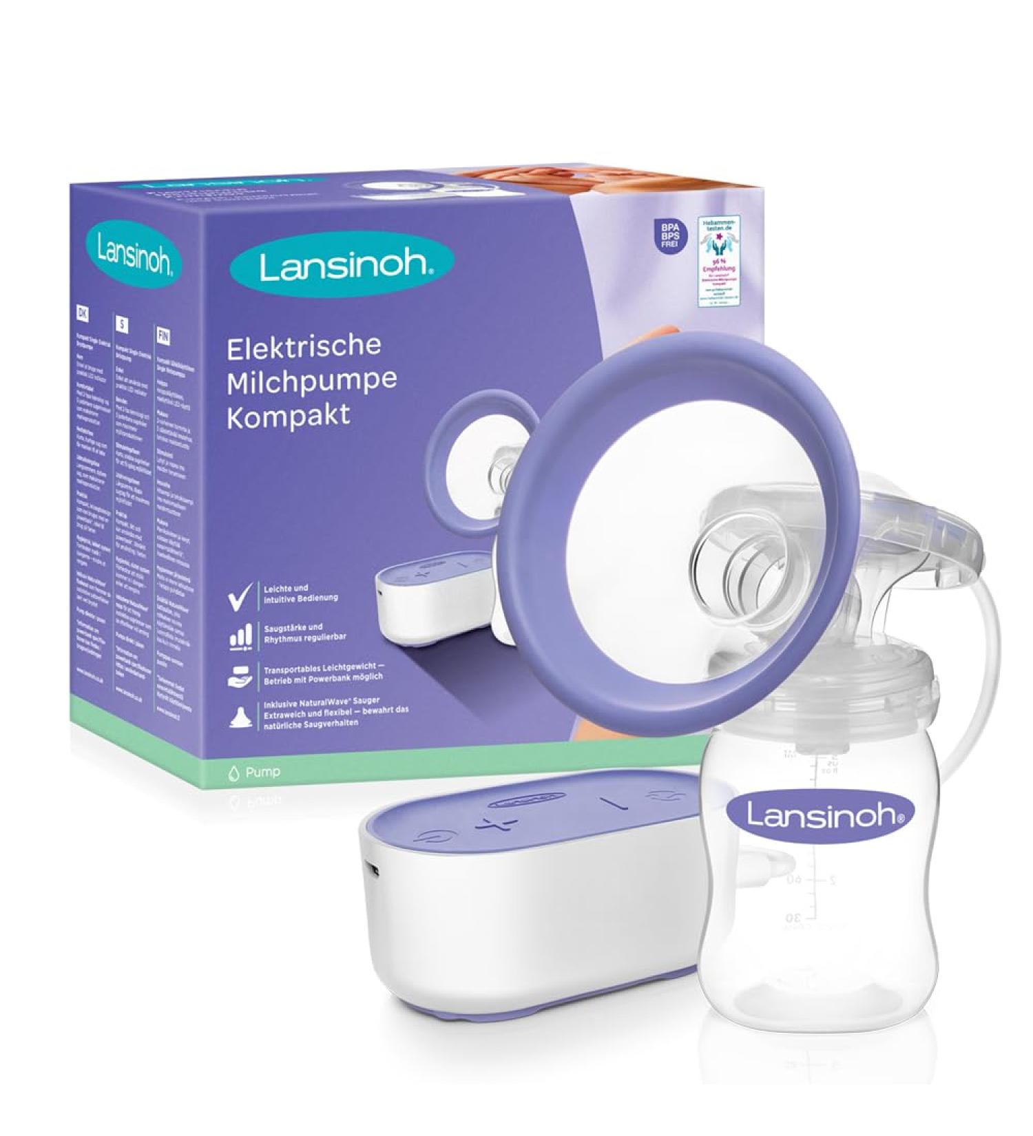 Lansinoh Electric Milk Pump Compact - Small & Quiet Ideal for Home & On-The-Go Power Bank Compatible - 1 Pack - Buy Online on SooperMarket.com