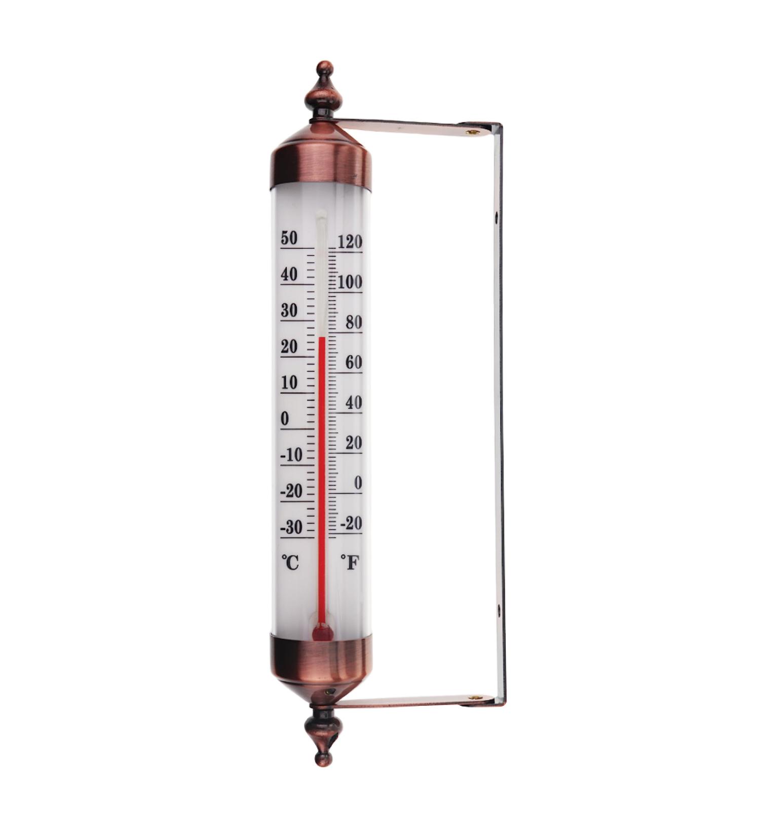 Stylish Bronze Outdoor Thermometer - Perfect for Garden Wall Greenhouse & Garage | Easy to Hang - Buy Online on SooperMarket.com