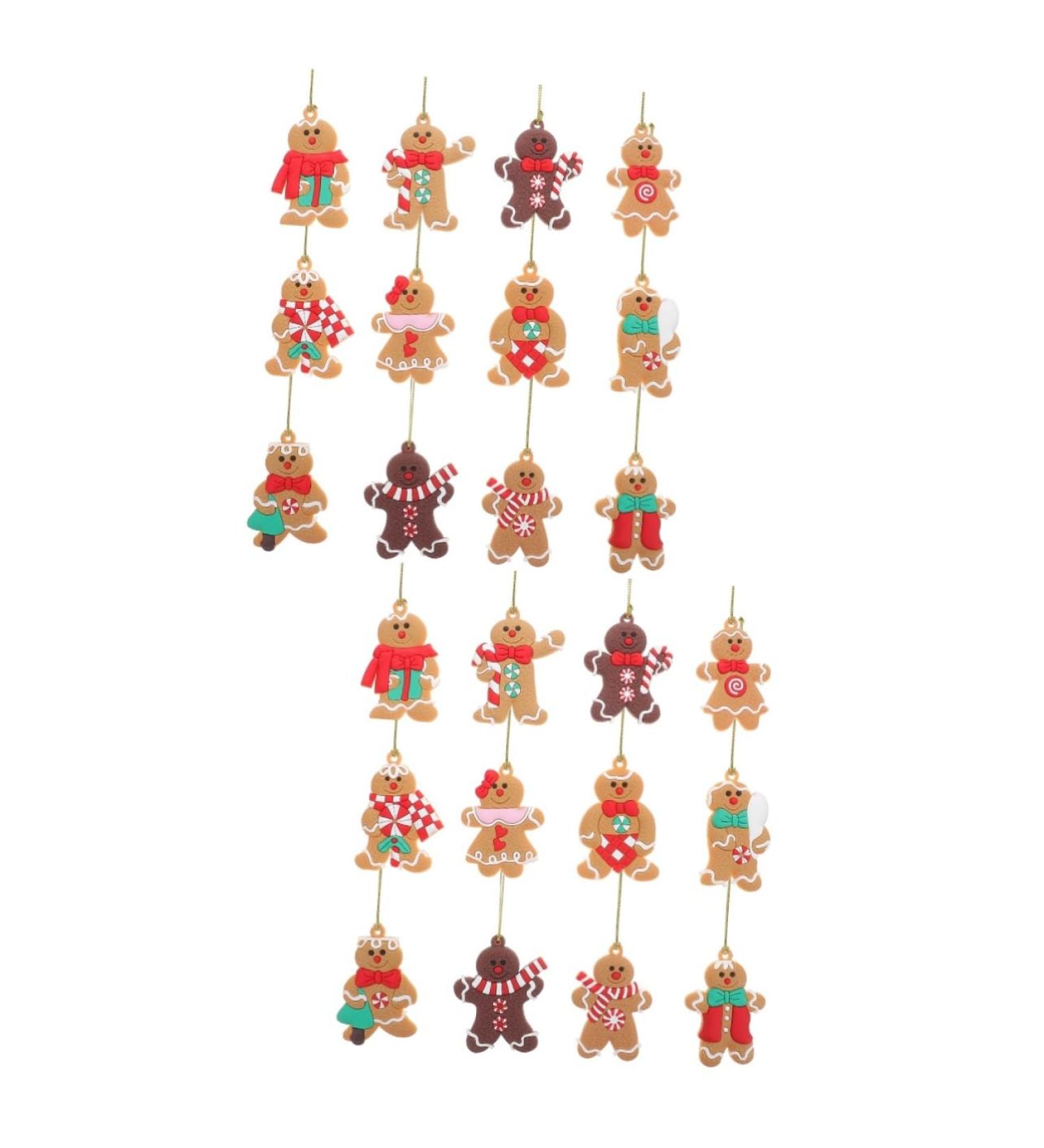 HOMSFOU 24 Pcs Gingerbread Man Ornament Xmas Gingerbread Man Figurine Gingerbread Ornaments Holiday Gingerbread Man Christmas Tree Ornaments Christmas Party Decoration Pvc Gift Household As Shownx2pcs 8X5.5CMx2pcs - Buy Online on SooperMarket.com