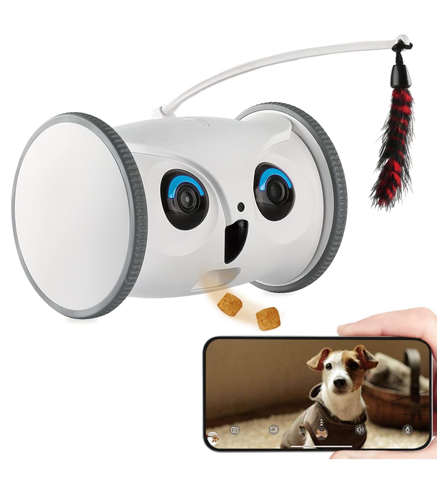 SKYMEE Owl Robot Pet Camera & Treat Dispenser for Dogs & Cats | Remote App Control | Interactive Toy | 2.4G WiFi | Ideal for Women - Buy Online on SooperMarket.com