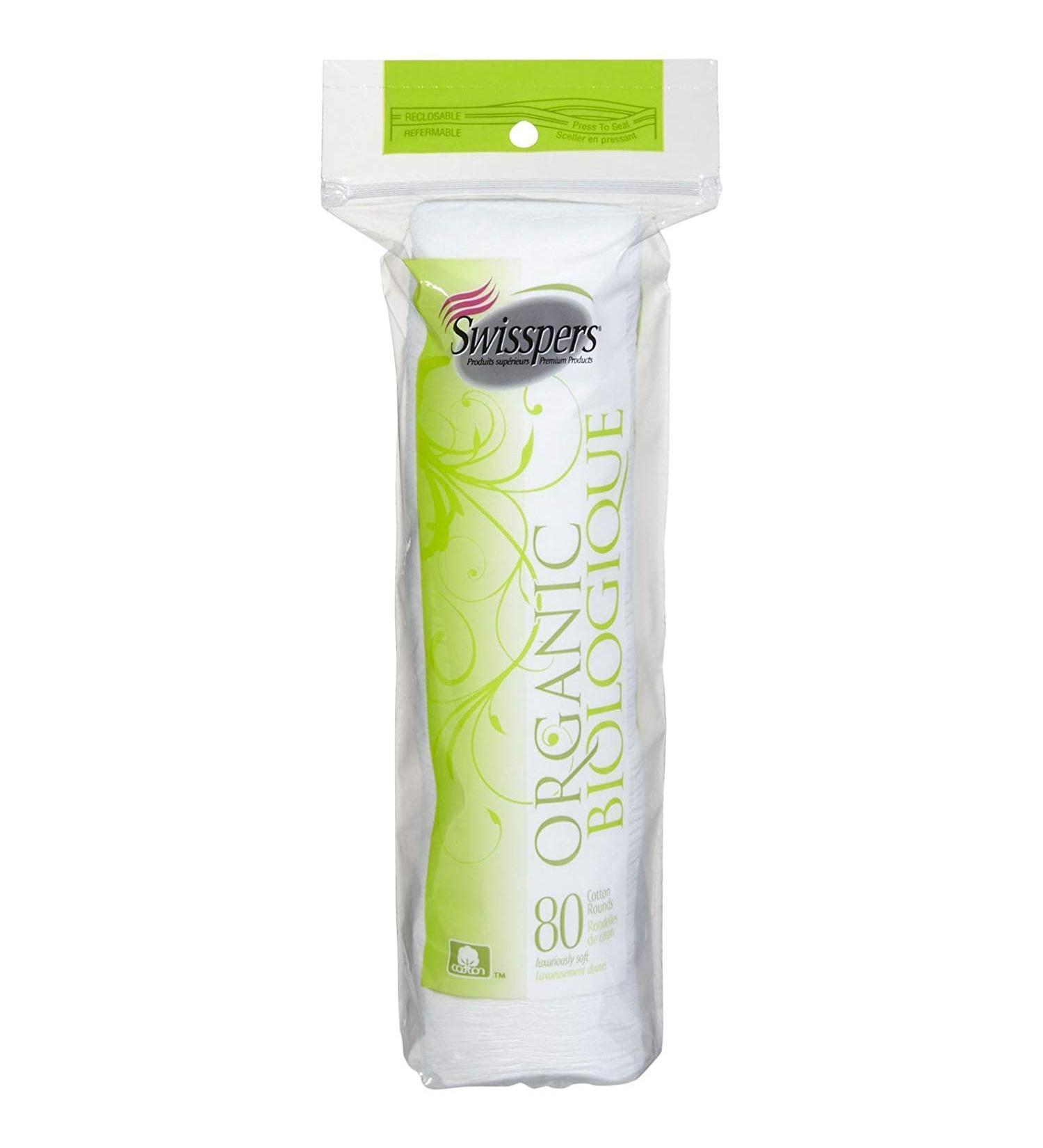Swisspers Organic Cotton Rounds 80 Each (Pack of 3)