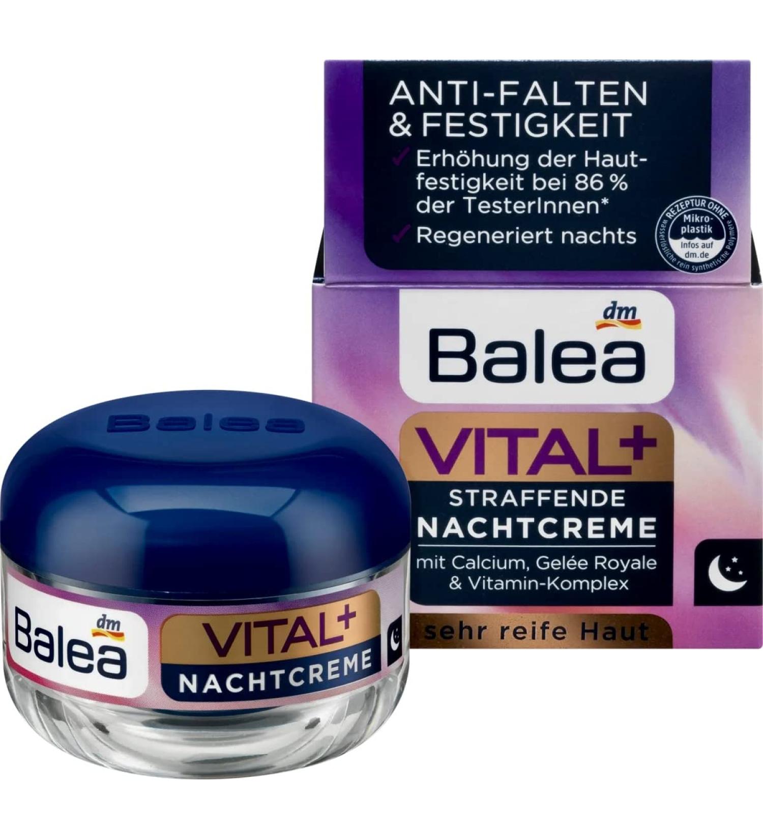Balea VITAL + Intensive Facial Night Cream 50ml - Best German Skincare for Youthful Skin - Buy Online on SooperMarket.com