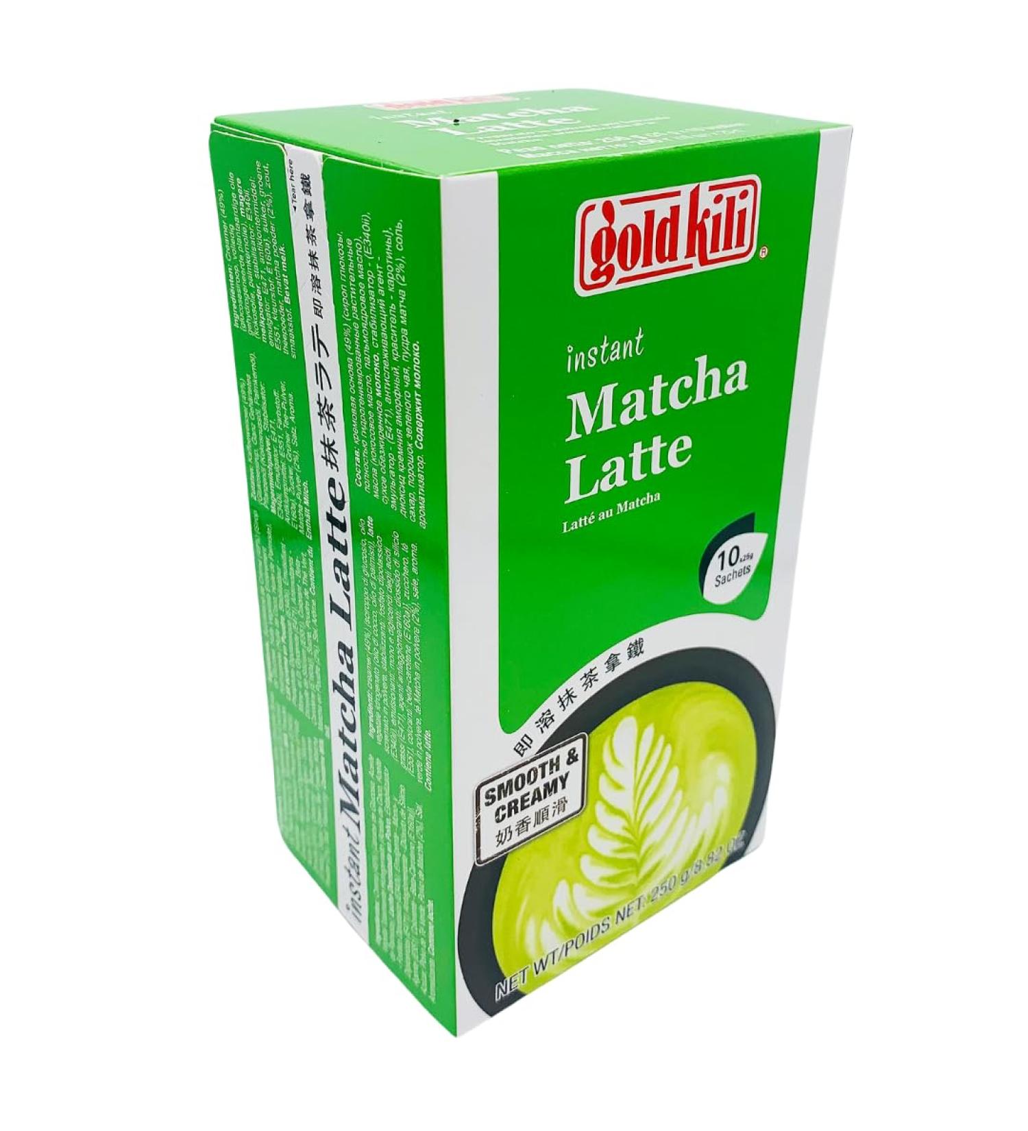 Gold Kili Instant Matcha Latte - 25g x 10 Sachets (Pack of 2) - Premium Green Tea Powder Drink Mix - Quick and Convenient Matcha Lattes - Authentic Taste - Ideal for Home or On-the-Go Enjoyment - Buy Online on SooperMarket.com