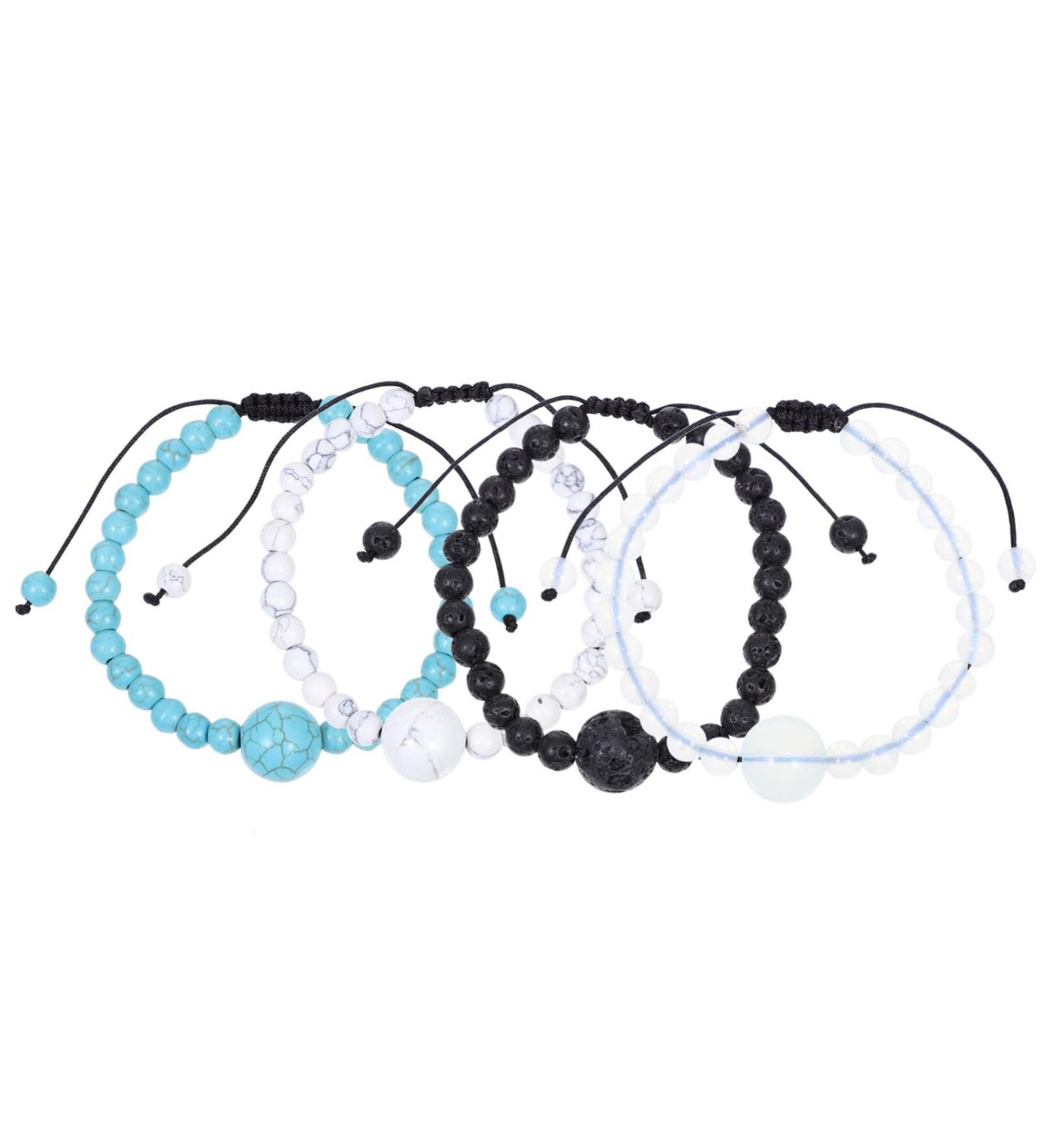 Healvian Turquoise Jewelry Friendship Bracelet 8 Pcs Motion Sickness Anti Nausea Bracelets Motion Sickness Wristband Seasickness Wristband Bracelets Anti Nausea Moonstone Bracelet Friendship Bracelet Assorted Colorx2pcs 8X8CMx2pcs