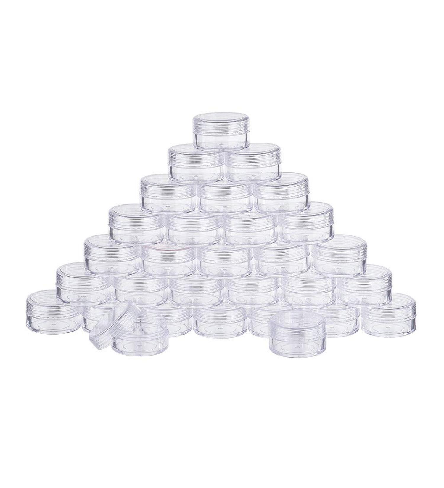 BENECREAT 30 Pack 15ml Round Clear Plastic Bead Jars with Screw Caps - Ideal for Beads Nail Art Glitter Makeup and Travel Cream - International Shipping Available - Buy Online on SooperMarket.com