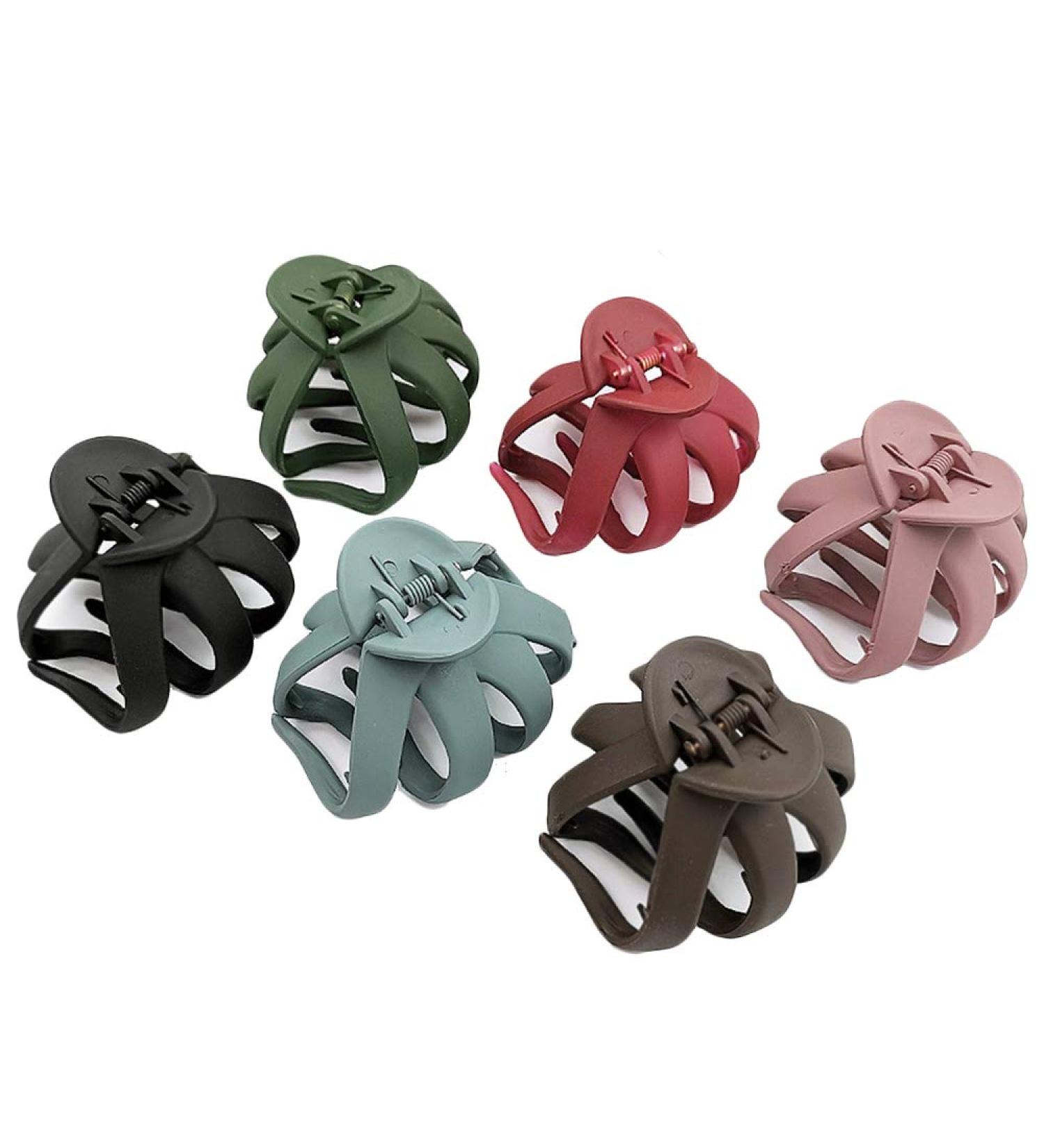 UTENEW Set of 6 Medium Hair Claw Clips - No-Slip Grip Octopus Jaw Clips for Thick Hair - Daily Hairstyle Accessories (6 Colors) - Buy Online on SooperMarket.com