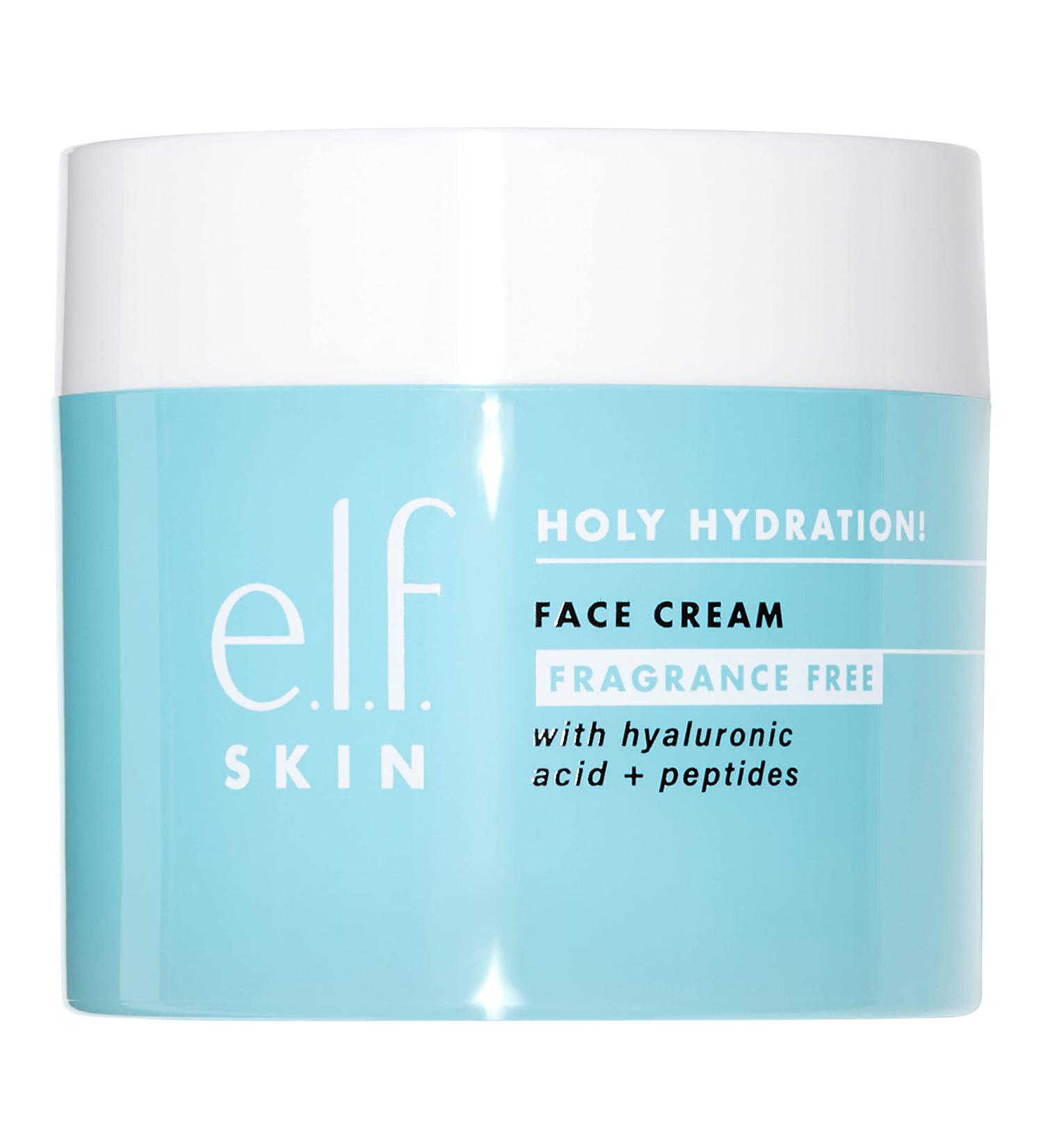 e.l.f. Holy Hydration! Face Cream - Fragrance Free Smooth Non-Greasy Lightweight Nourishing Moisturizes Softens Absorbs Quickly Suitable For All Skin Types 1.76 Oz - Buy Online on SooperMarket.com