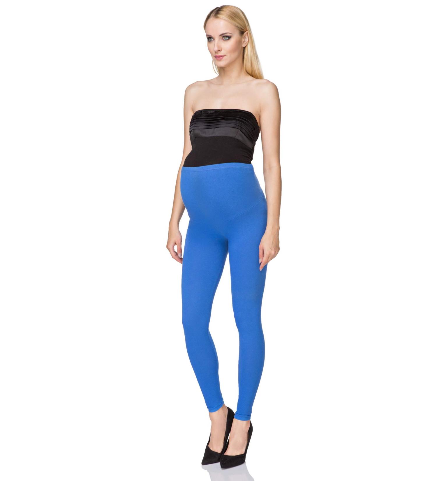 SOFTSAIL Maternity Leggings Pregnancy Pants Cotton Trousers with Belly Support Over Bump High Waisted Stretchy Soft Women Maternity Clothes Pregnancy Wear 20 Royal Blue