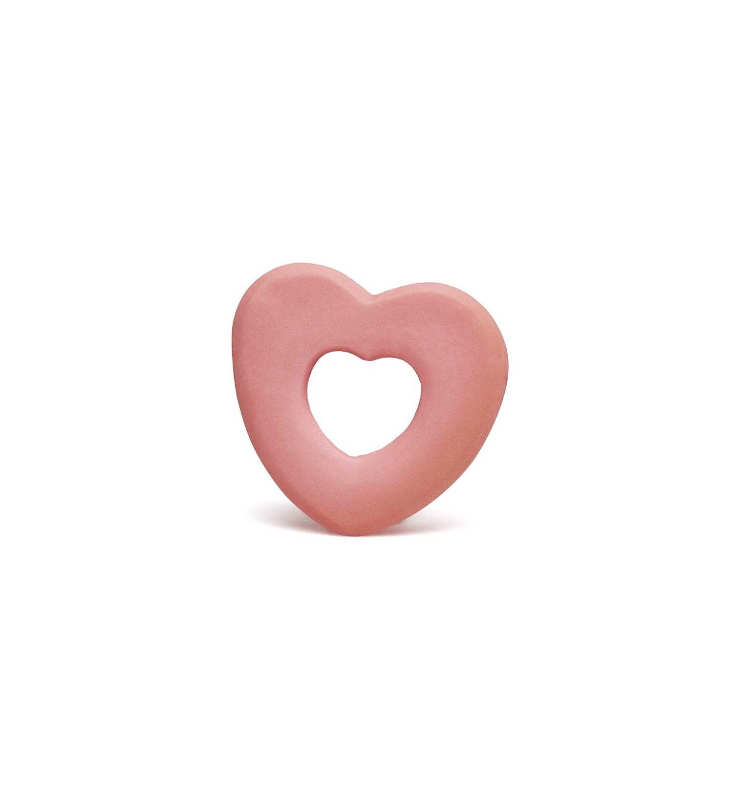 Lanco Teething Ring Heart - 100% Natural Rubber Pink - Safe for Babies - 200g - Buy Online on SooperMarket.com