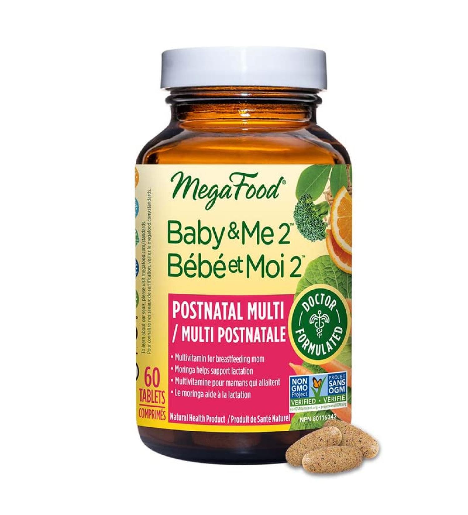 MegaFood Postnatal Vitamins for Breastfeeding Moms | Postpartum Lactation Supplement Multivitamins for Women | Vitamin C Vitamin A Choline Moringa Leaf & Iron | 60 Capsules Postnatal Vitamins 60 count (Pack of 1) - Buy Online on SooperMarket.com