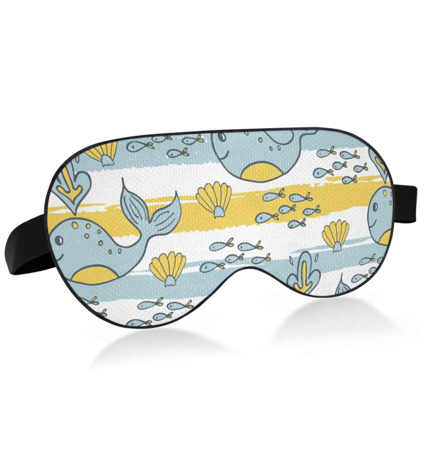 Haskirky Light Blocking Breathable Eye Mask for Adults - Ideal for Travel, Yoga, Meditation, and Deep Sleep - Adjustable and Comfortable - Dolphin Fish Cora Design - Buy Online on SooperMarket.com