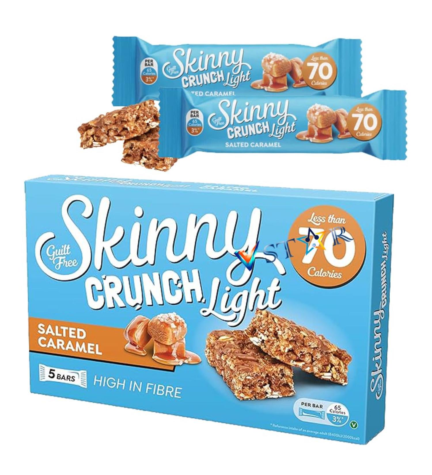 Skinny Crunch Light Salted Caramel 5x 19g Bars - Pack of 2 - Buy Online on SooperMarket.com