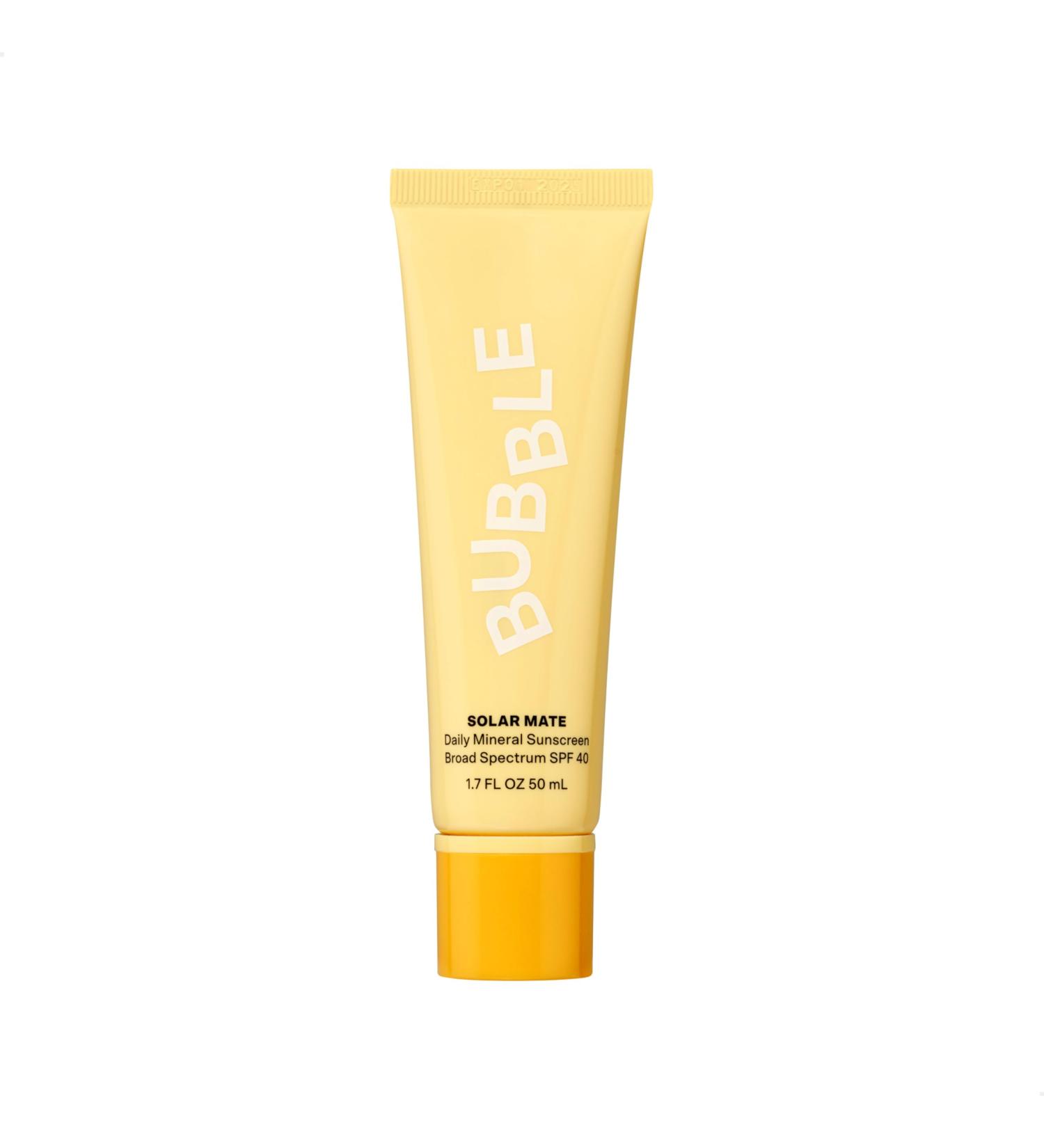 Bubble Skincare Solar Mate SPF 40 Mineral Sunscreen - Zinc Oxide Blue Light Protection Lightweight & No White Cast - 50ml - Buy Online on SooperMarket.com
