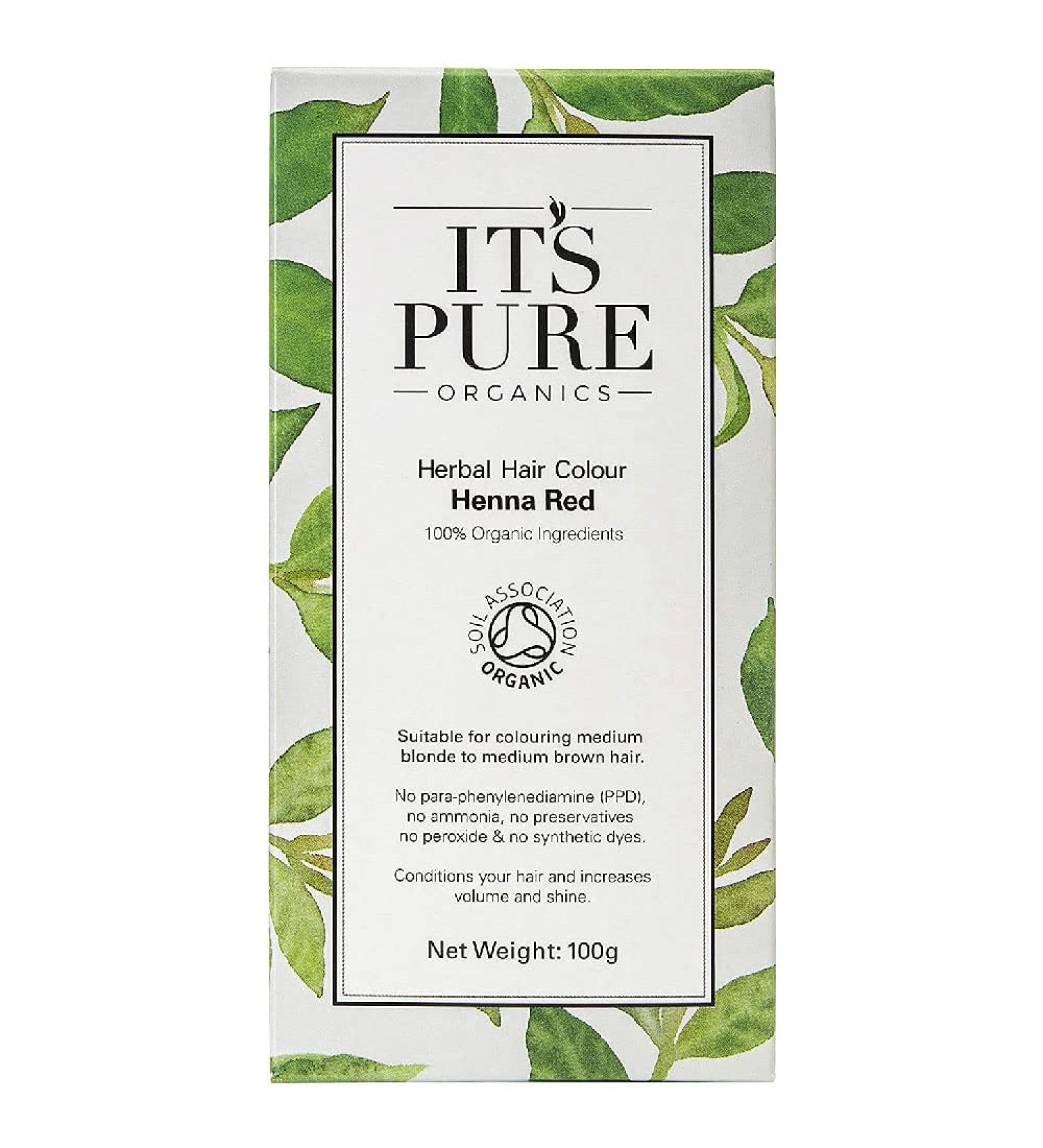 Organic Hair Dye - Herbal Henna Red Color | It's Pure Organics - Natural Hair Care Solution - Buy Online on SooperMarket.com