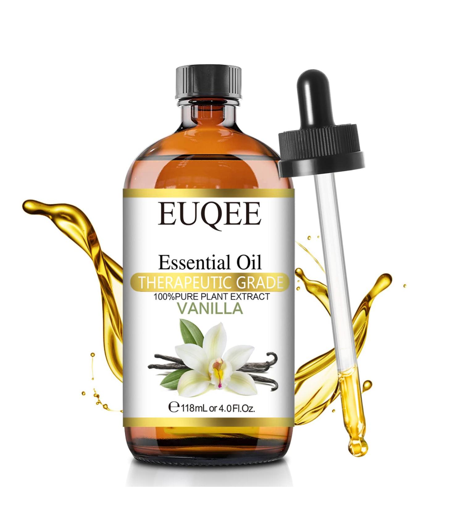 Vanilla Essential Oil 118ml - Therapeutic Grade with Glass Dropper | 4oz Vanilla Oil for Diffusers - Buy Online on SooperMarket.com