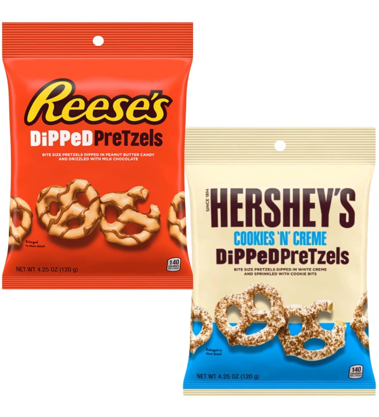 Chocolate Pretzels Bundle With Reese's Dipped Pretzels 120g & Hershey's Cookies 'N' Creme Dipped Pretzels 120g (2 Pack) - Buy Online on SooperMarket.com