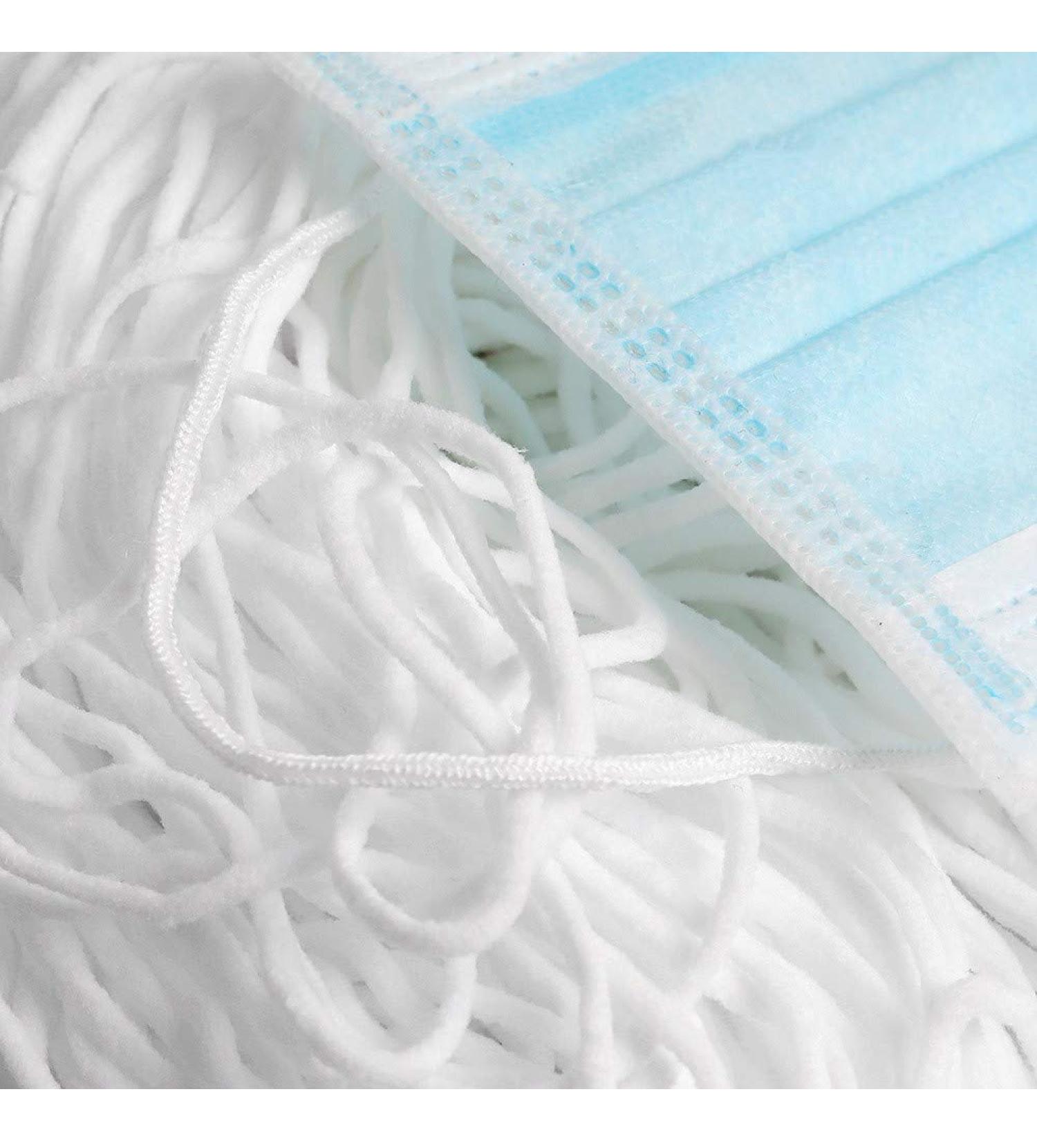 Elastic Strap White Earloop Cord 1/8-Inch (32Yard) - Stretchy Handmade Sewing String - Buy Online on SooperMarket.com