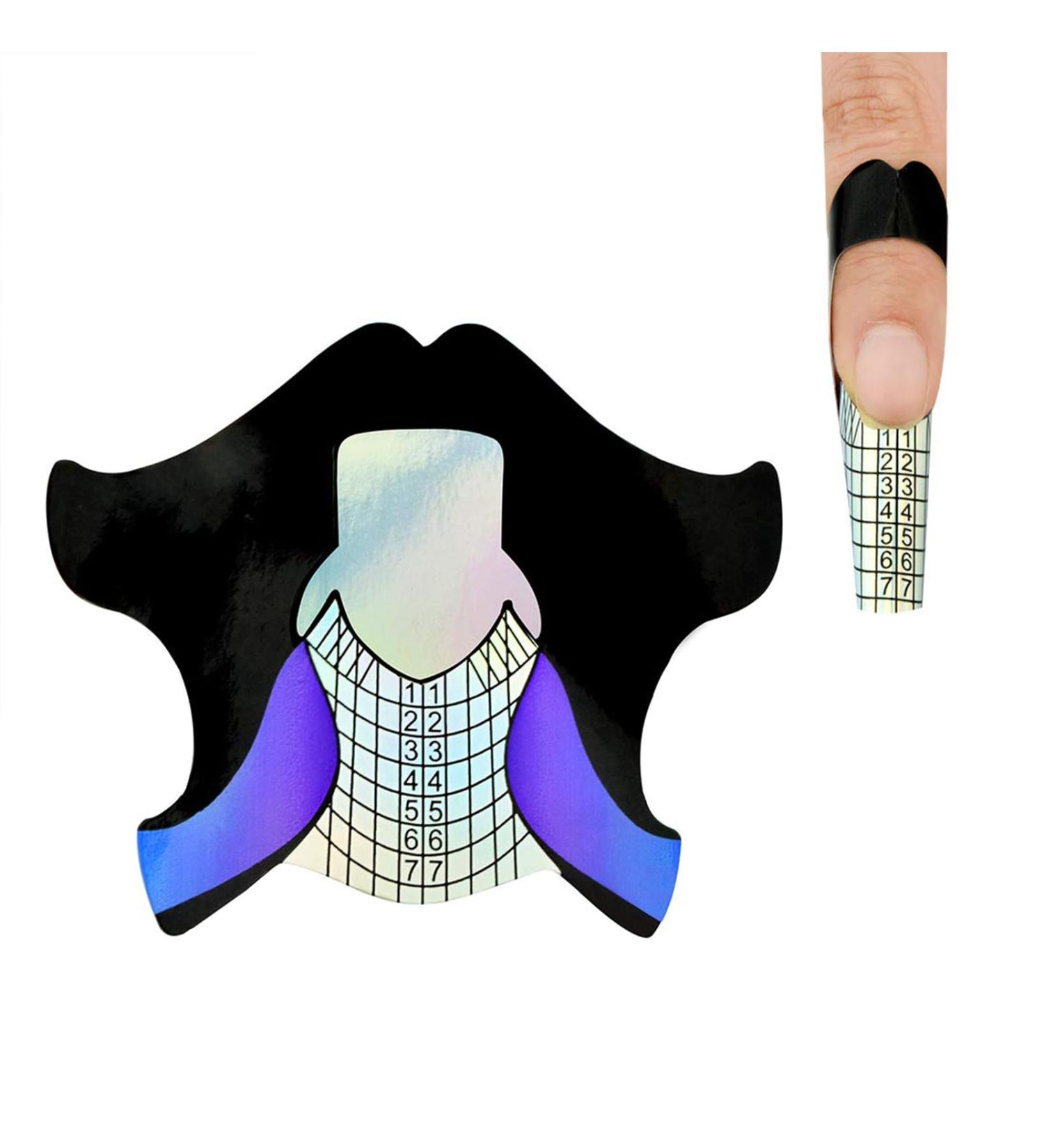 100pcs Reusable Sticky Nail Forms for Builder Gel & Acrylic Nails - Self-Adhesive Sturdy Nail Extension Molds | NTF050 - Buy Online on SooperMarket.com