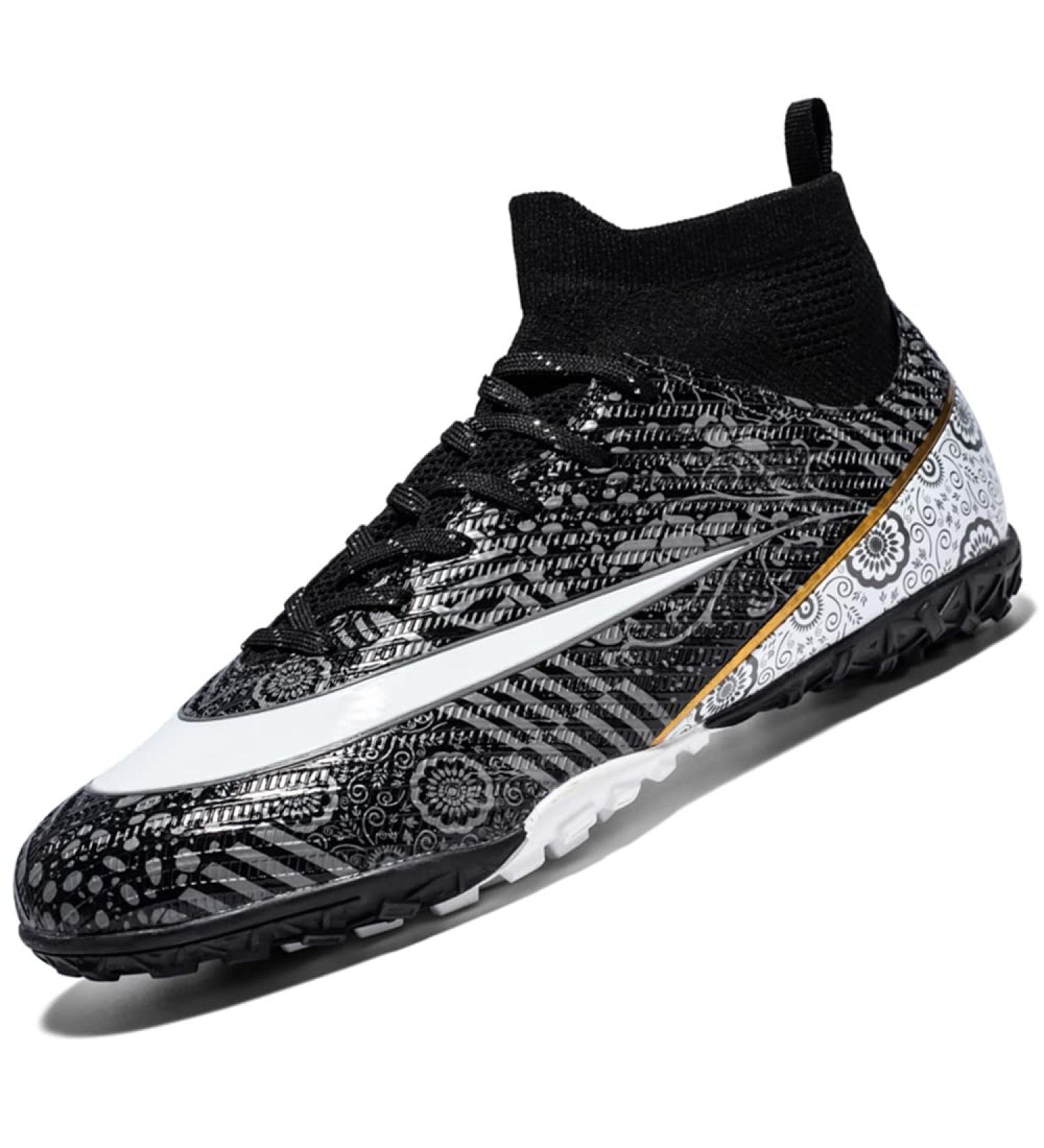 Vtasq High Top Soccer Shoes for Men & Boys - Artificial Turf Football Shoes - Unisex Training Footwear - EU Size 39 - Black - Buy Online on SooperMarket.com