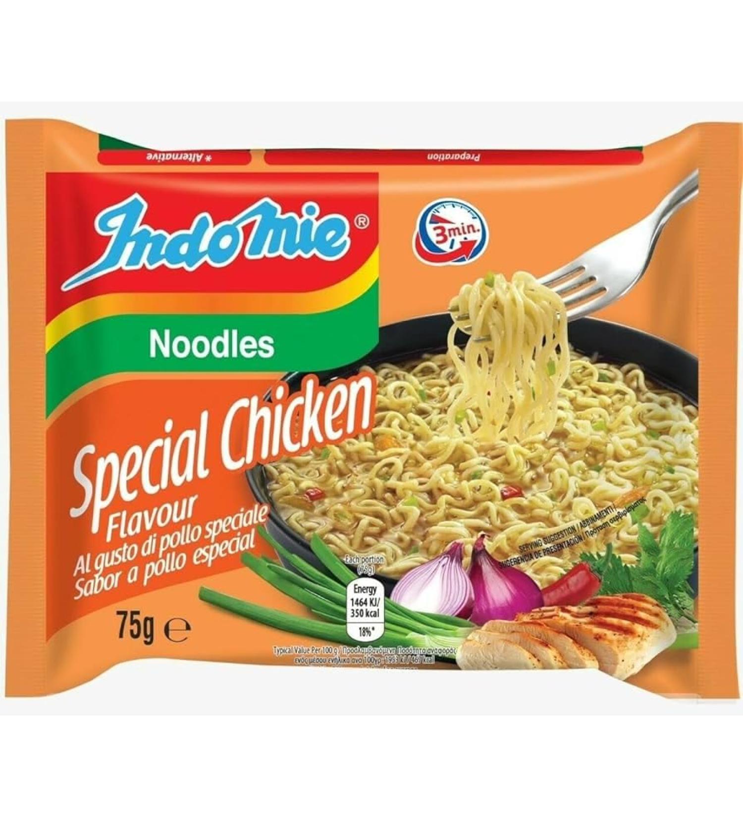 Indomie Noodles Special Chicken 75g (Pack of 20) | Authentic Indonesian Instant Noodles | Quick and Easy | Ready to Serve in Minutes - Buy Online on SooperMarket.com