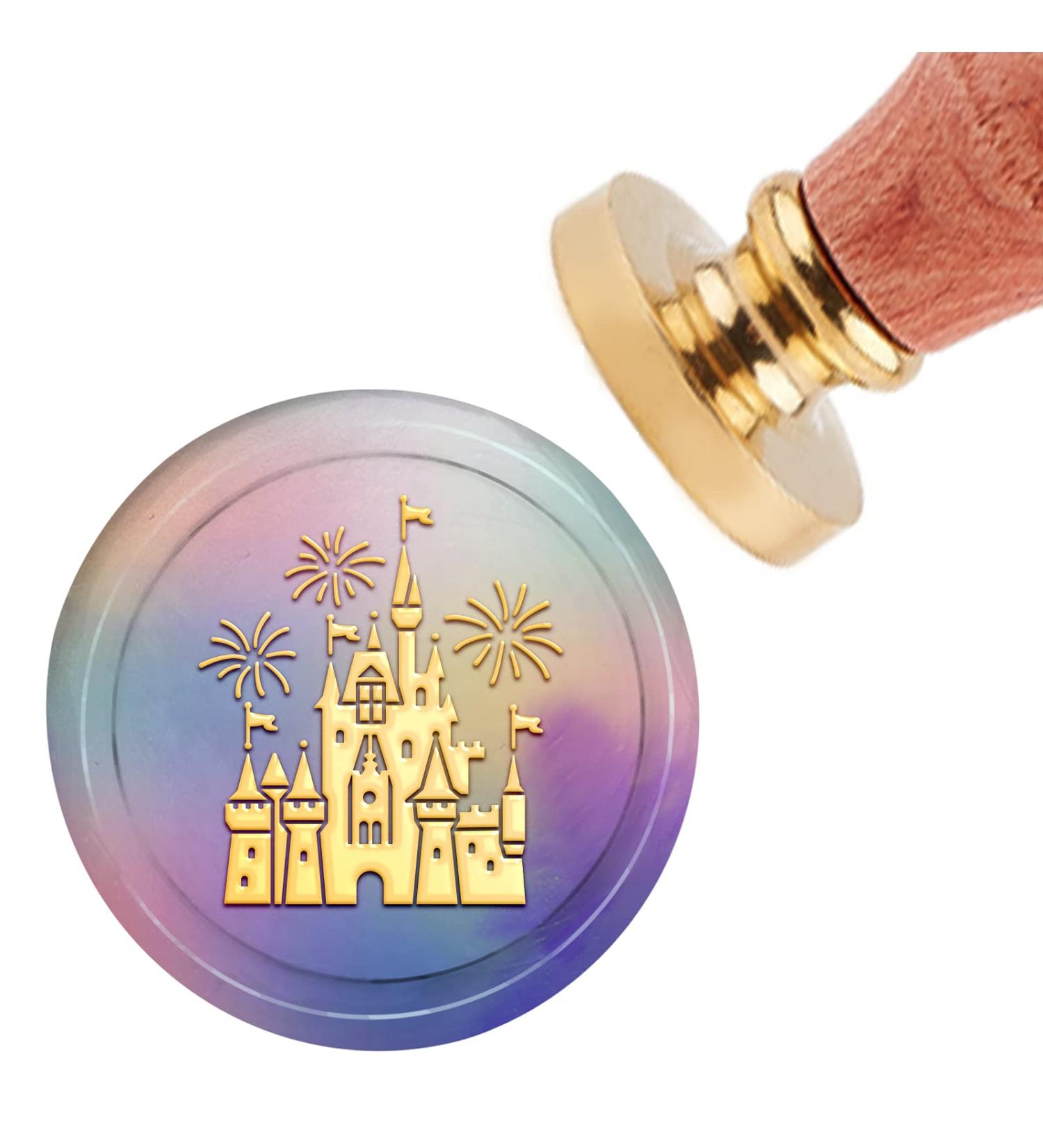 CRASPIRE Castle Wax Seal Stamp | Vintage Sealing Wax Stamp 30mm | Brass Head with Wooden Handle for Wedding Invitations & Parties - Buy Online on SooperMarket.com