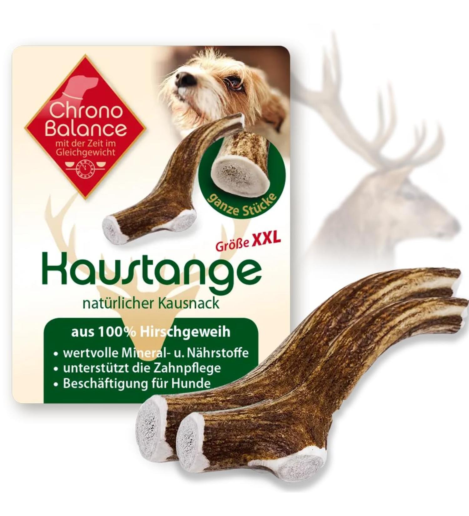 Chronobalance XXL Anti-Evest Dog Treats - 100% Natural Deer Antler Chew Toys (2 Set) - Additive-Free Whole Cake Pieces for Dogs - Buy Online on SooperMarket.com