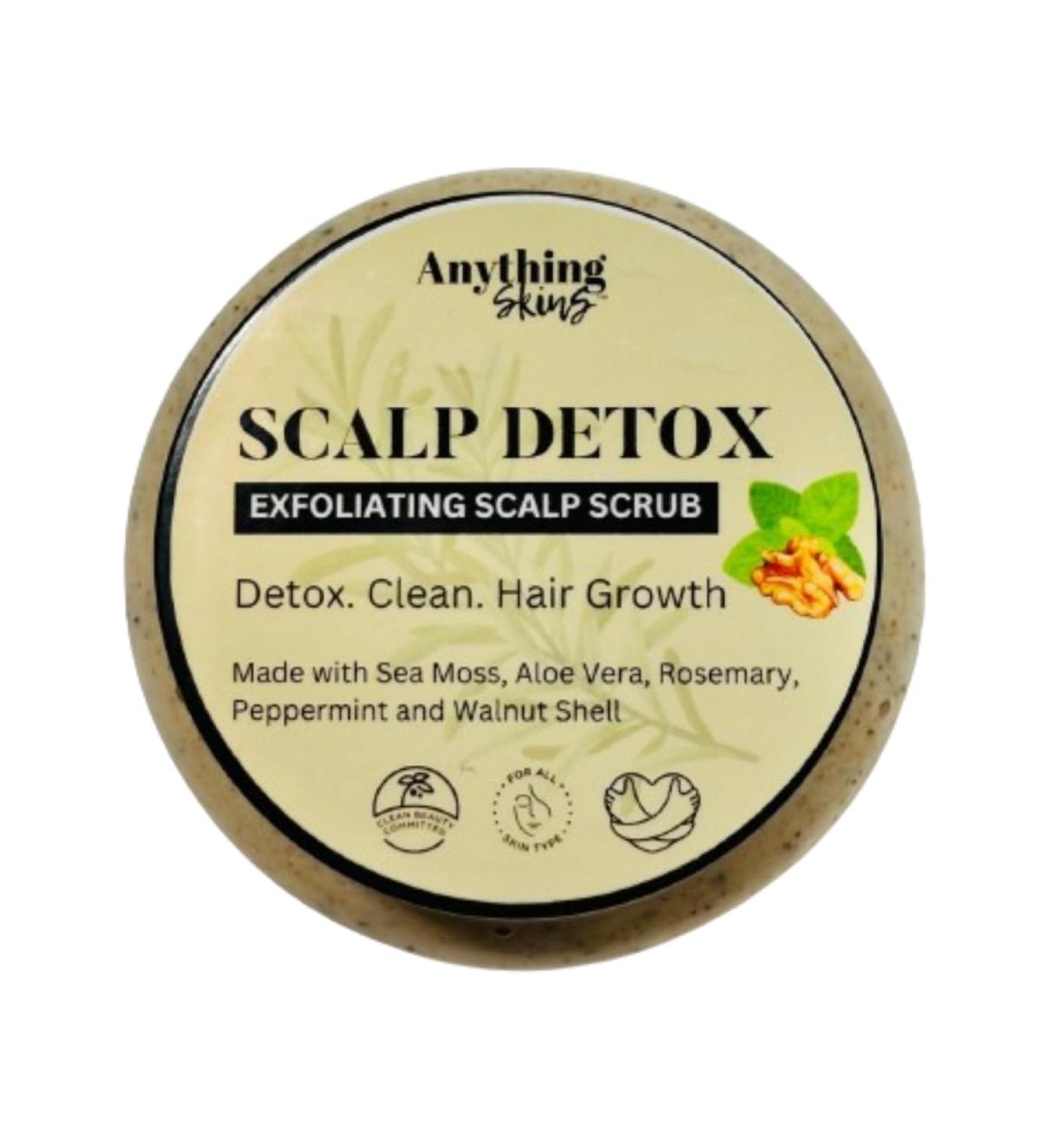 Scalp Scrub - Exfoliating Detox Treatment for Dandruff & Hair Growth | Sea Moss & Rosemary Oil | 8oz - Buy Online on SooperMarket.com