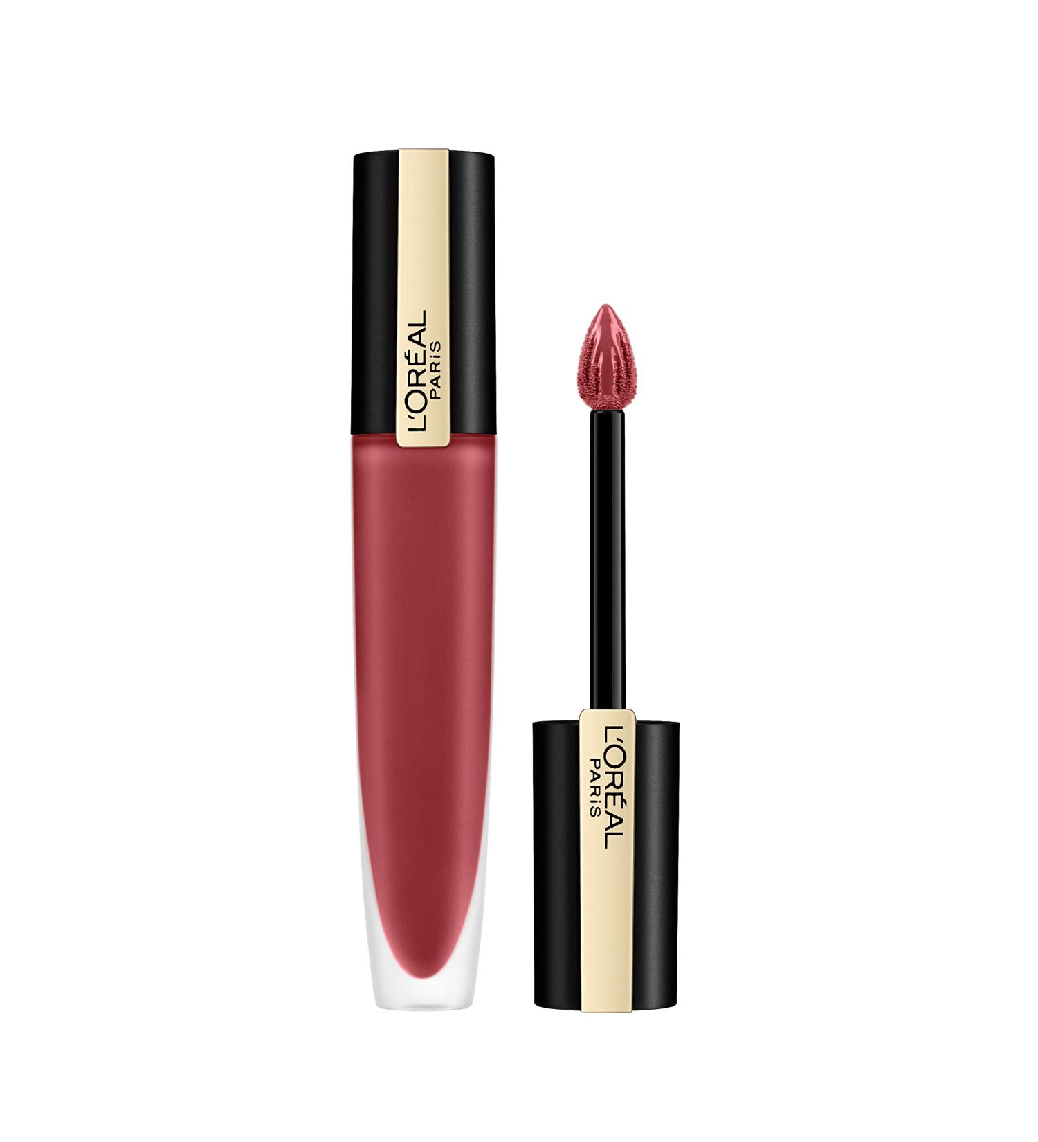 L'Oreal Rouge Signature Matte Liquid Lipstick 129 Lead - Intense Matte Finish - Buy Online on SooperMarket.com