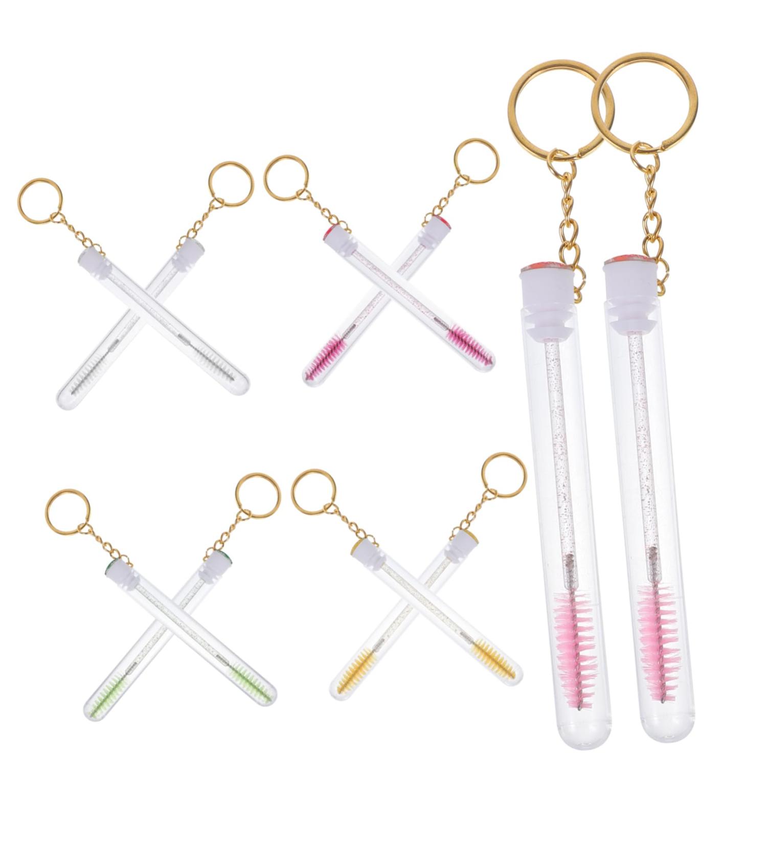 PLAFOPE 10 Pcs Keychain Mascara Brush Empty Mascara Wand Eyelash Brush with Tube Empty Mascara Container - Buy Online on SooperMarket.com