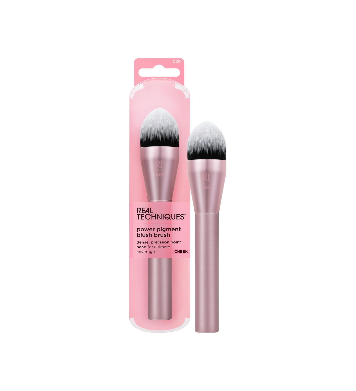 Real Techniques Power Pigment Blush Makeup Brush Cheek Brush For Liquid and Cream Blush Dense Synthetic Bristles Unique Pointed Shape For Precise Application Vegan and Cruelty Free 1 Count - Buy Online on SooperMarket.com