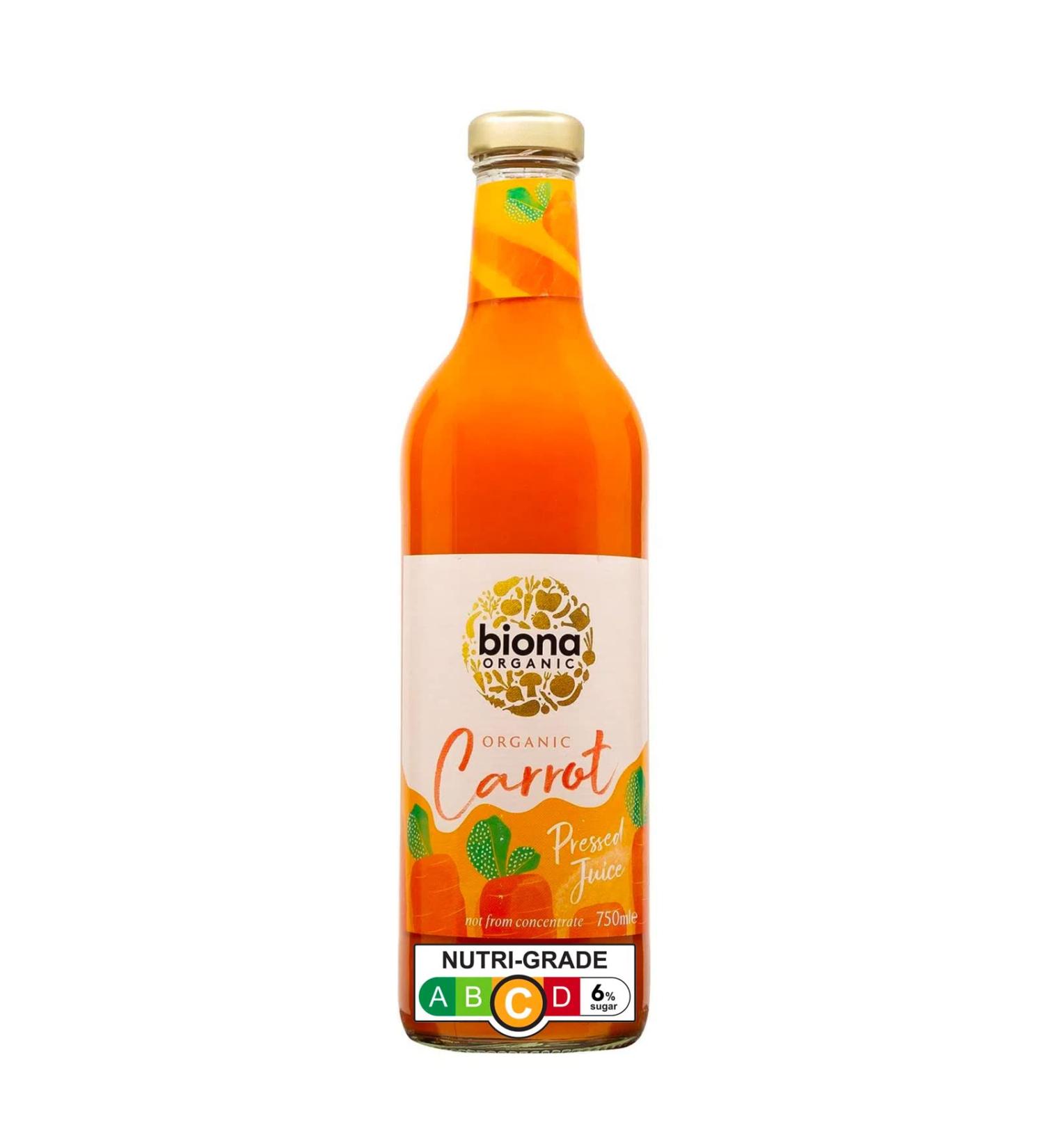 Biona Organic Carrot Juice Pressed 750ml - Buy Online on SooperMarket.com