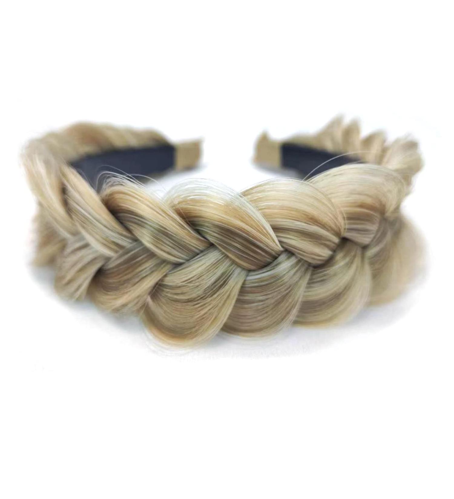 Wide Braided Headband Hoop Fashion Hair Accessories for Women and Girls - Golden Brown - Buy Online on SooperMarket.com