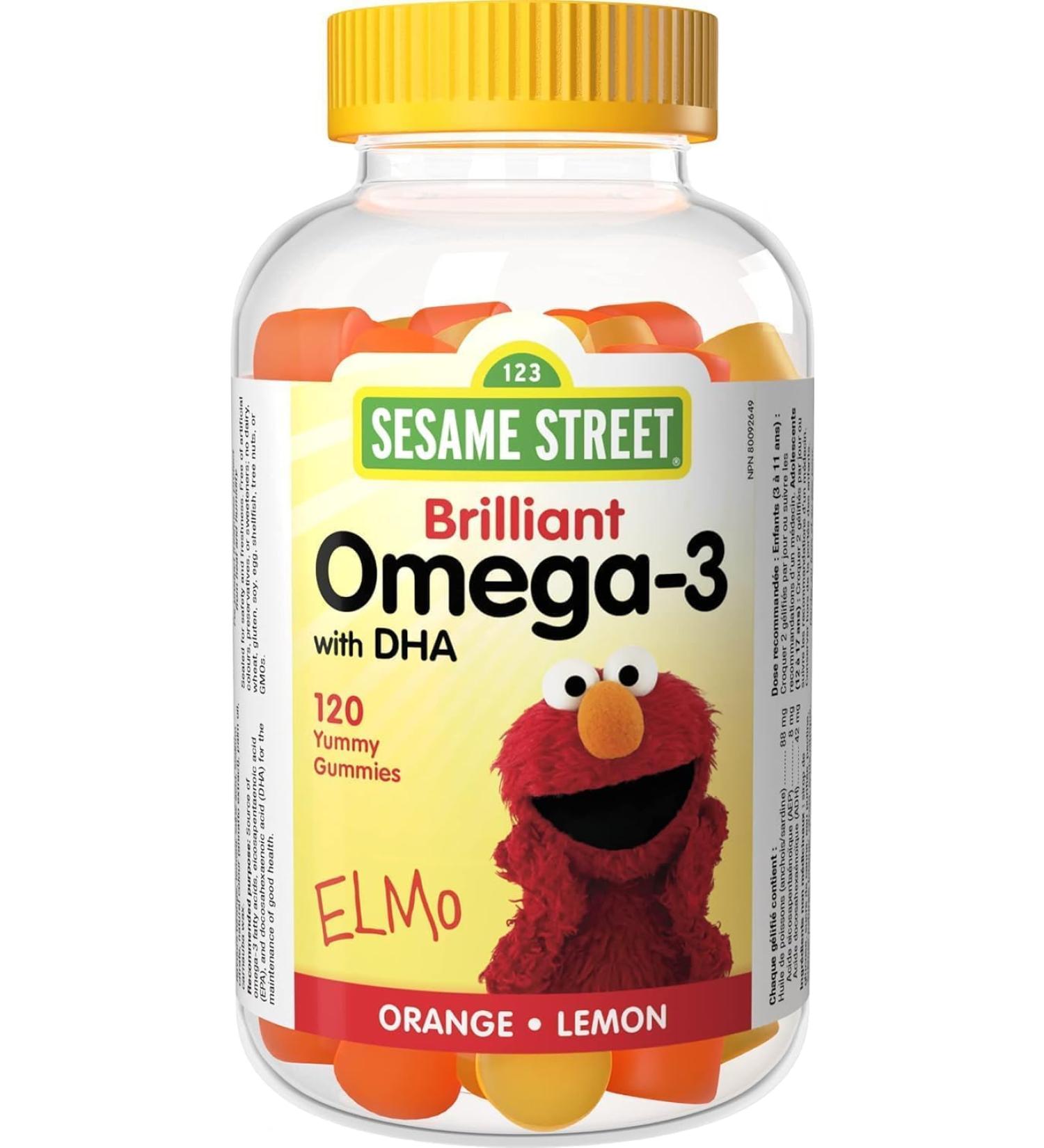 Sesame Street Brilliant Omega-3 Kids Gummy with DHA by Webber Naturals 120 Gummies For Children Age 3 and Up - Buy Online on SooperMarket.com