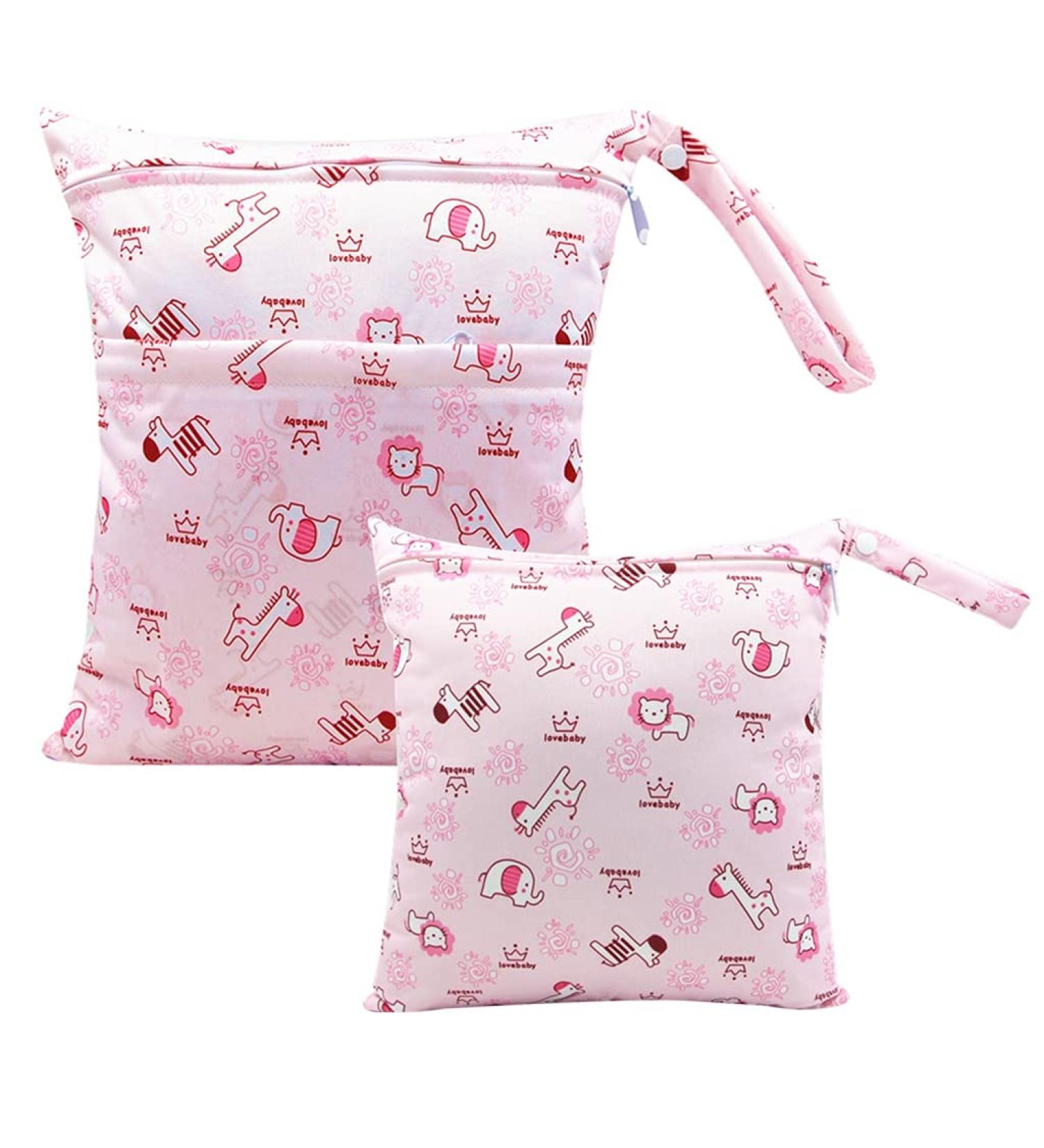 Egurs Diaper Bag Wetbag Set - Large & Medium Pink Animal | Perfect for On-the-Go Parents - Buy Online on SooperMarket.com