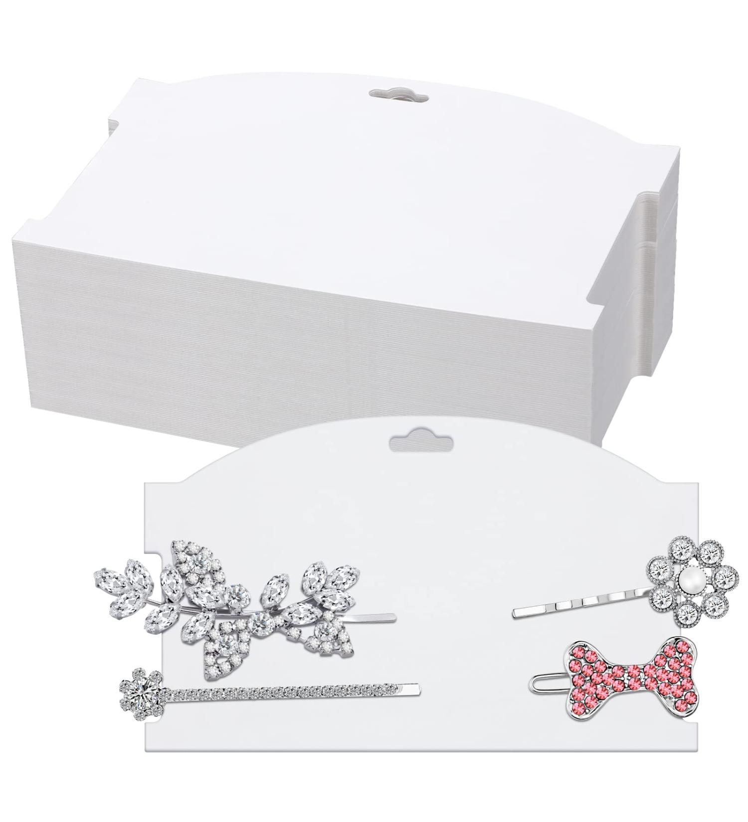 Geyee 50pc Hair Clip Display Cards - White Cardboard Organizer for Hair Bows & Barrettes - Buy Online on SooperMarket.com