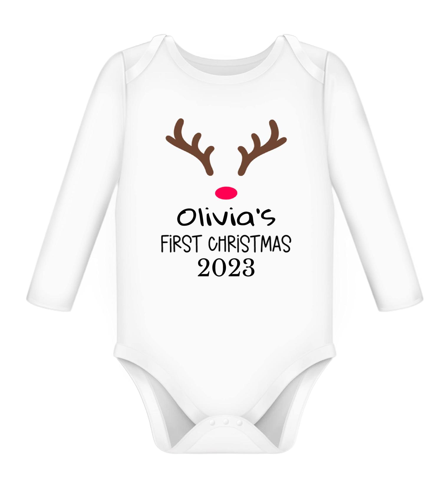 Personalised My First Christmas Baby Grow Outfit | Unisex Newborn Vest | 1st Xmas Gift for Boys & Girls - Buy Online on SooperMarket.com