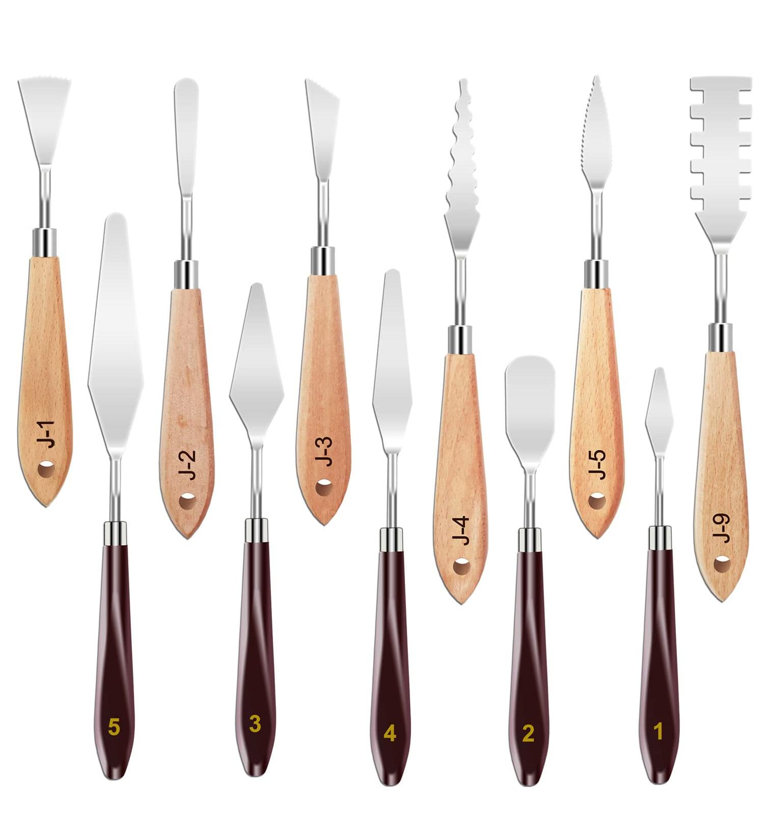 11-Piece Painting Knives Set - Stainless Steel Palette Knives for Acrylic and Oil Painting - Buy Online on SooperMarket.com