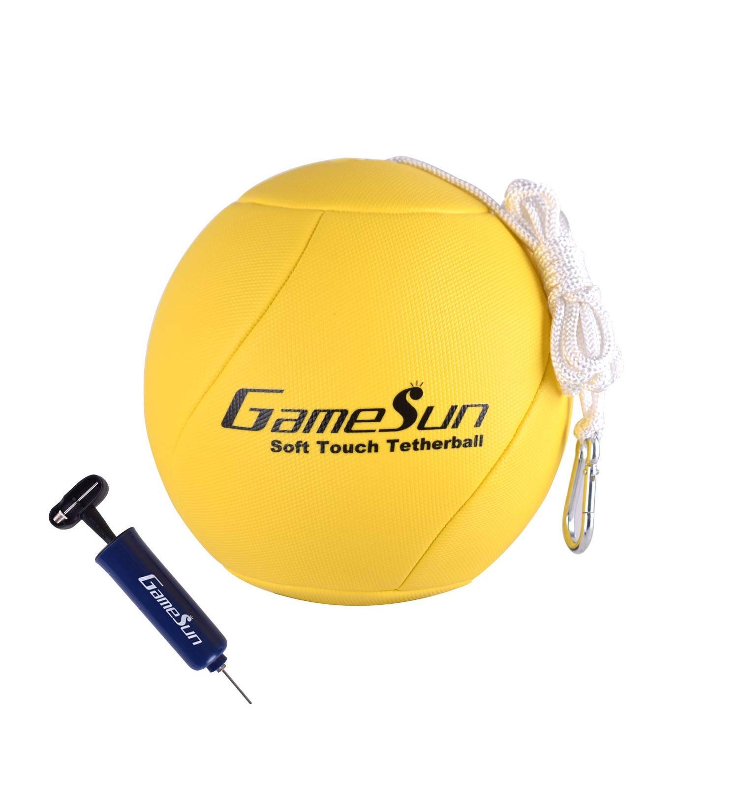 GAMESUN Full-Size Portable Tetherball with Soft Rope - Yellow | Family-Friendly Outdoor Game for Fun Play - Buy Online on SooperMarket.com