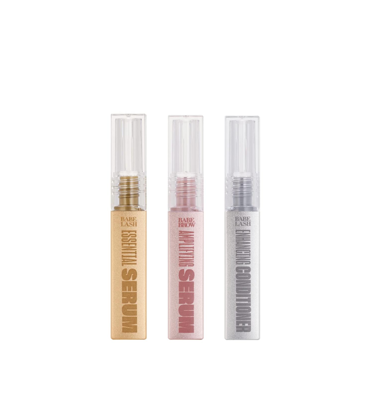 Babe Original Triple Threat Mini Set: Lash Essential Serum, Enhancing Conditioner, Brow Amplifying Serum - 3 Pack - Buy Online on SooperMarket.com
